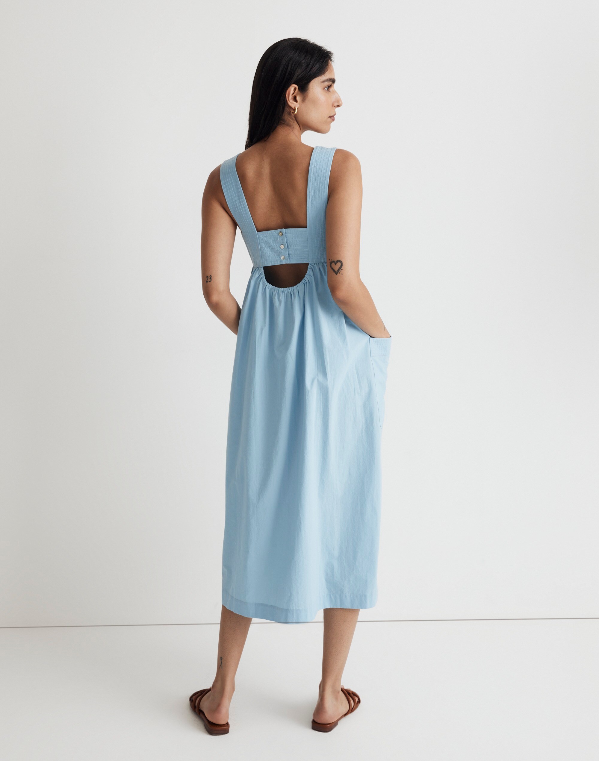 Cutout-Back Empire Midi Dress