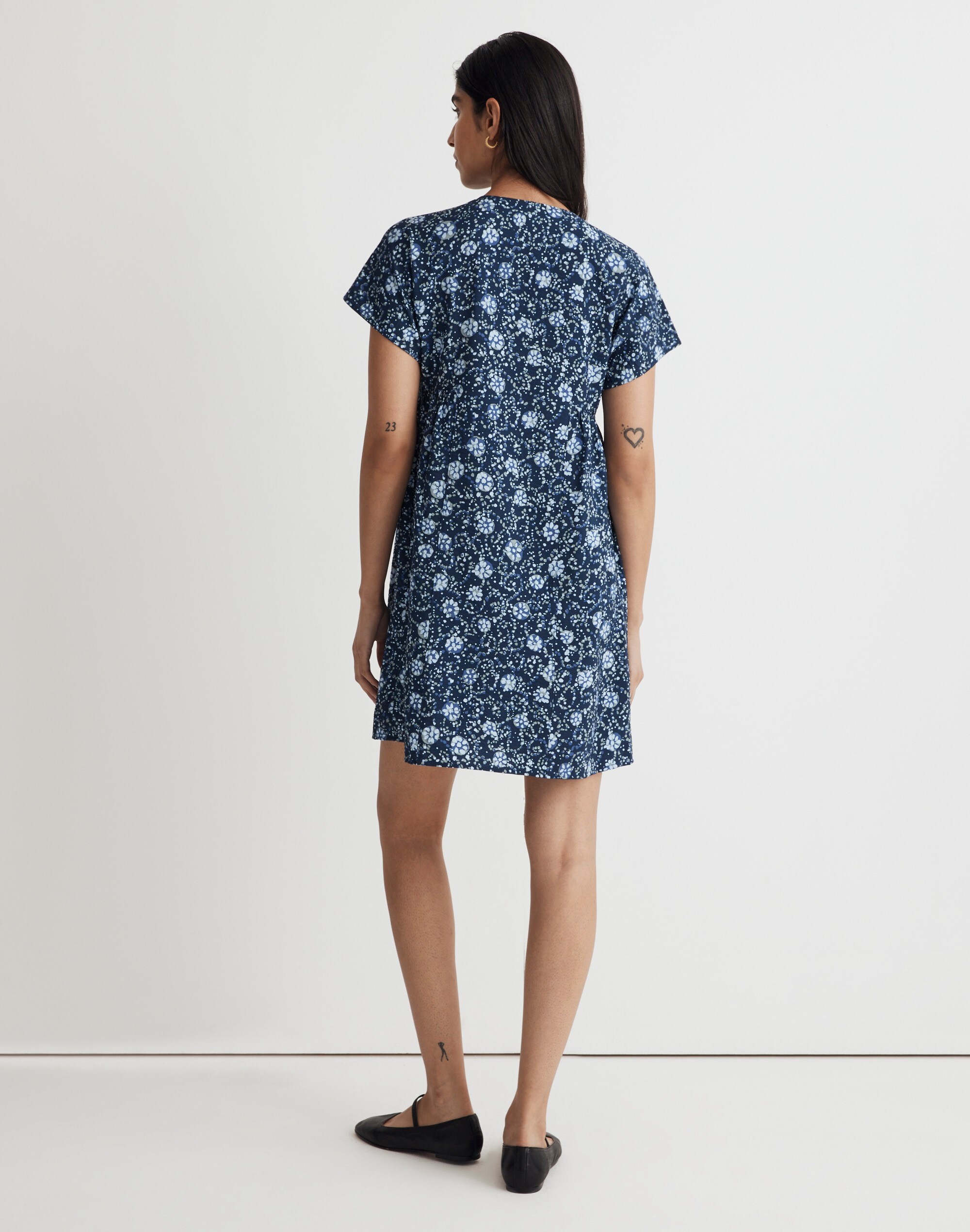 Button-Front V-Neck Mini Dress