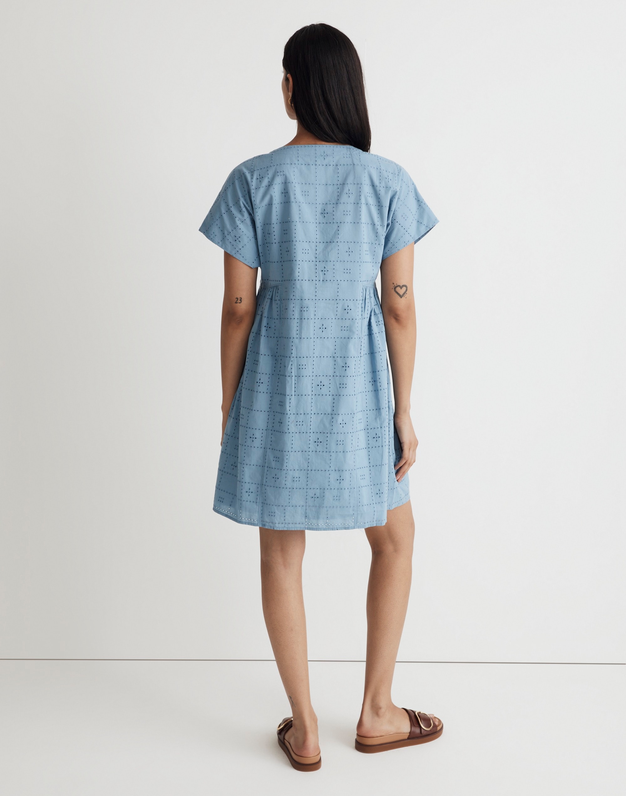 Button-Front V-Neck Mini Dress