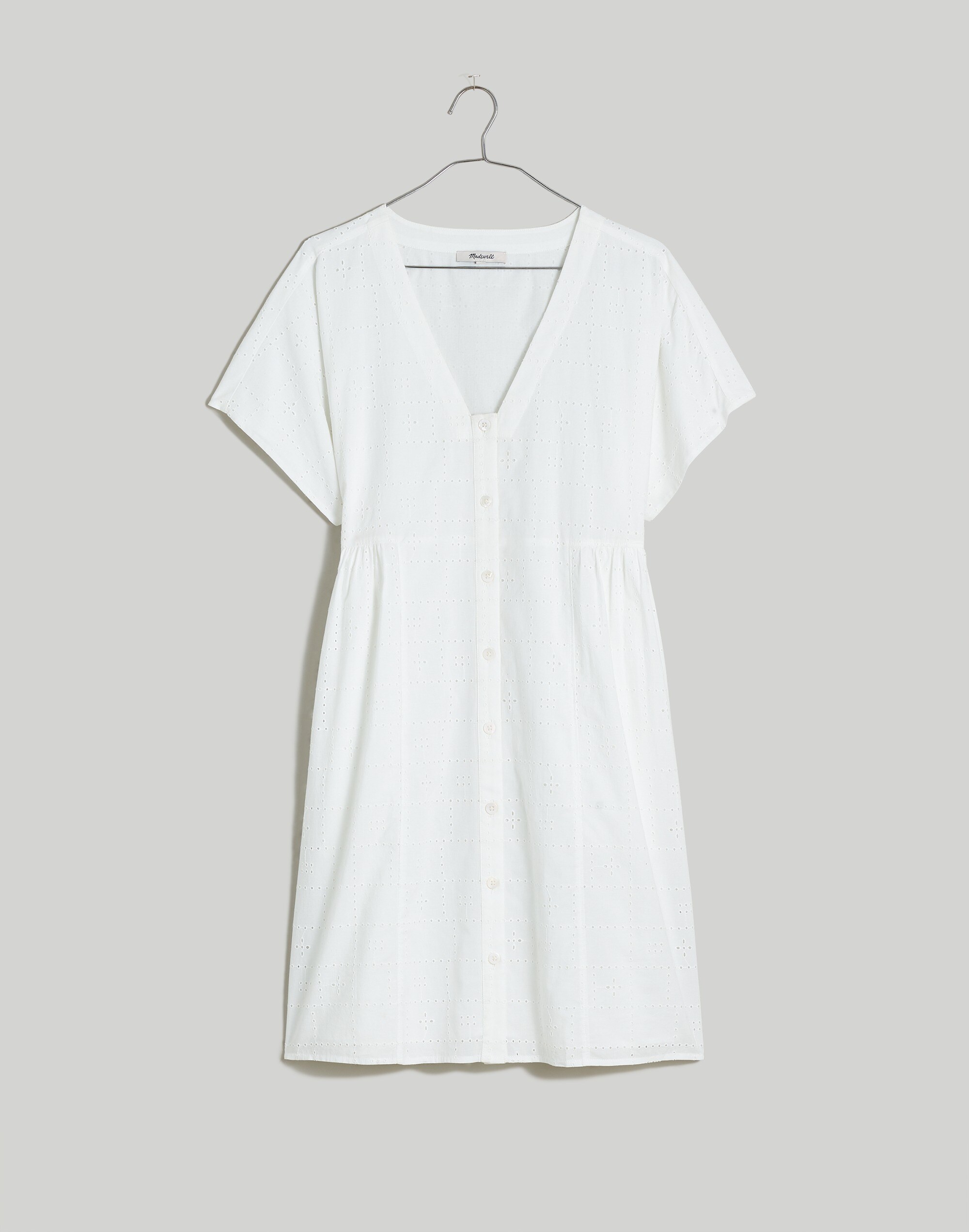 Button-Front V-Neck Mini Dress