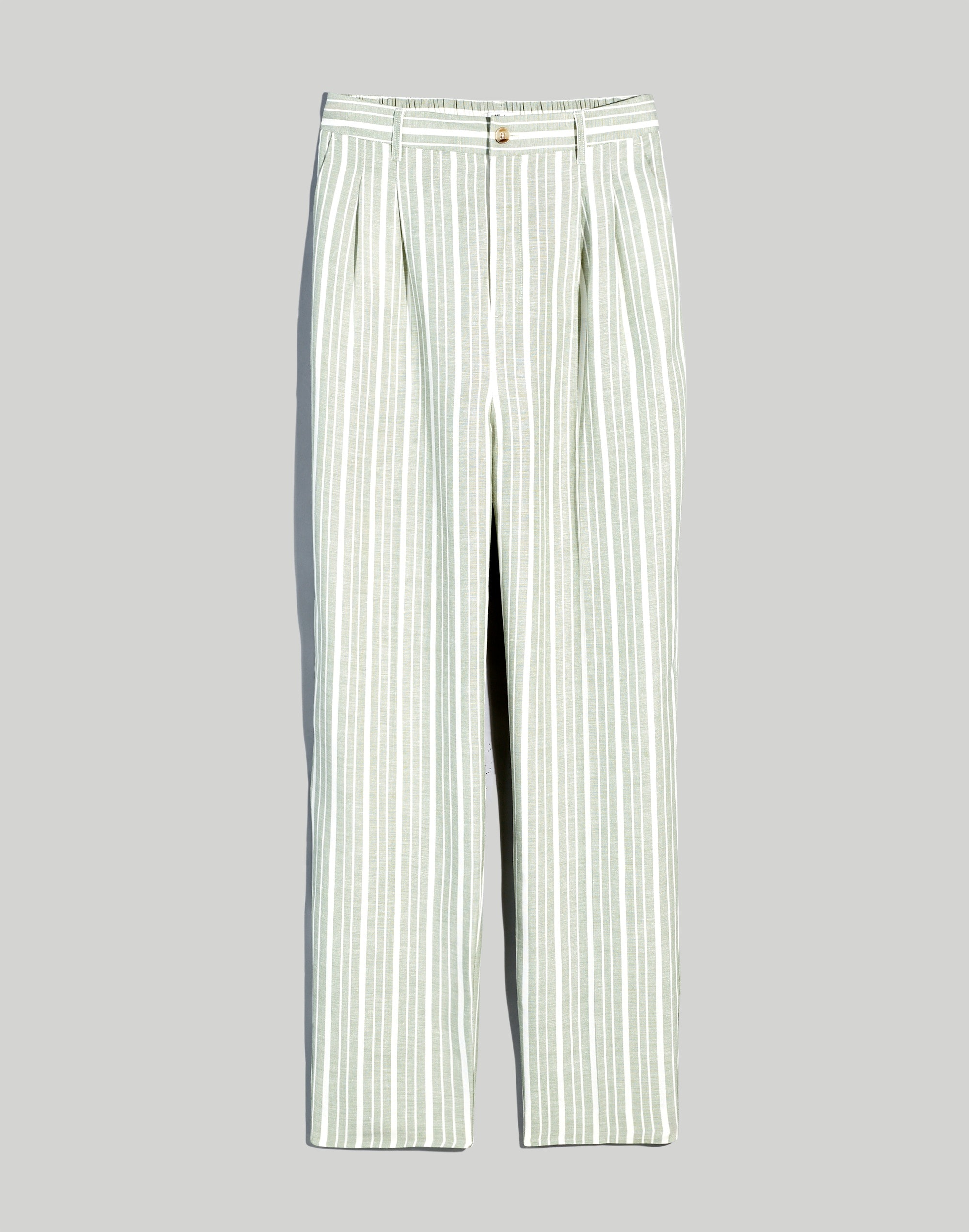 The Tailored Tapered Pant in Striped Linen-Blend