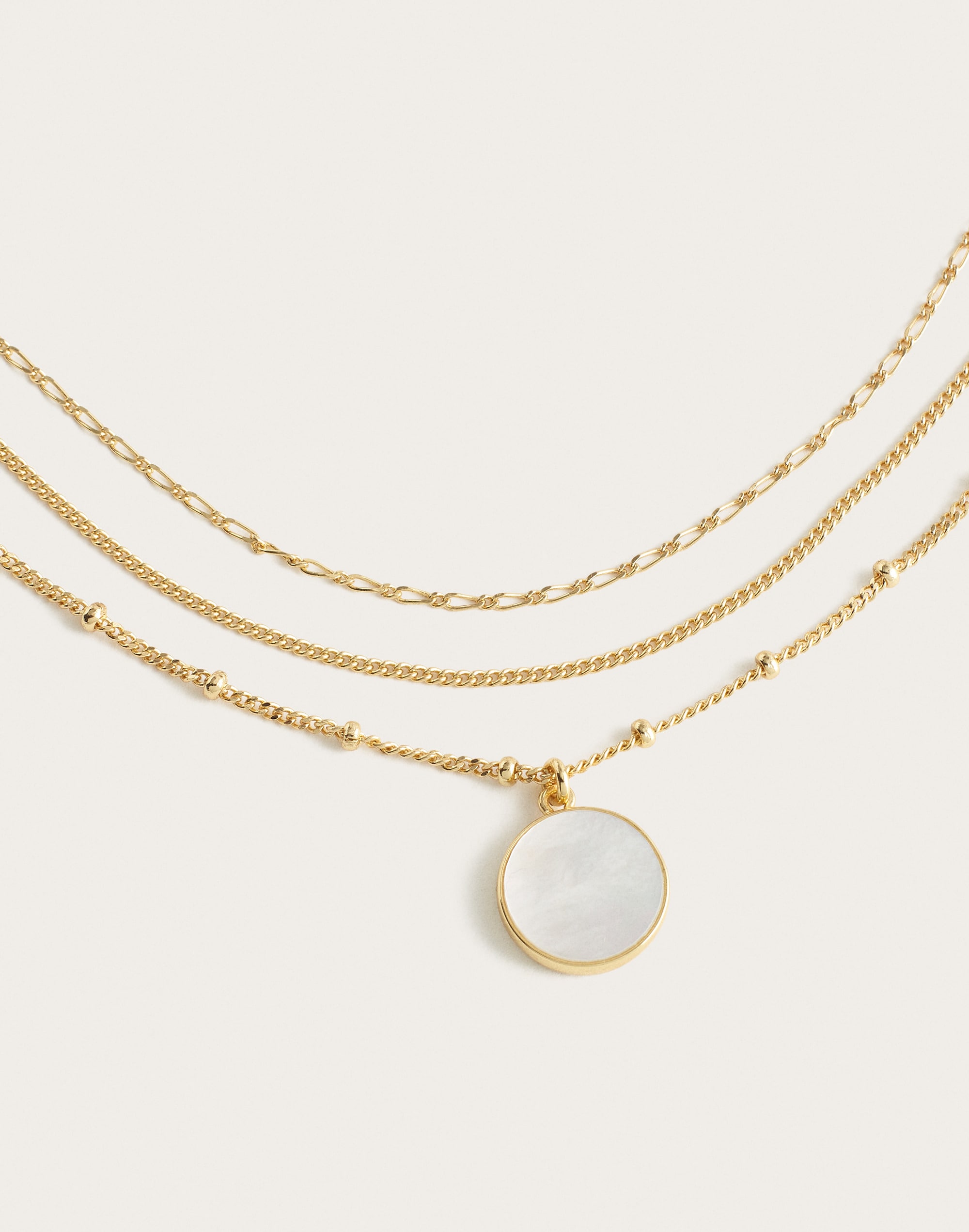 three-pack mother of pearl necklace set