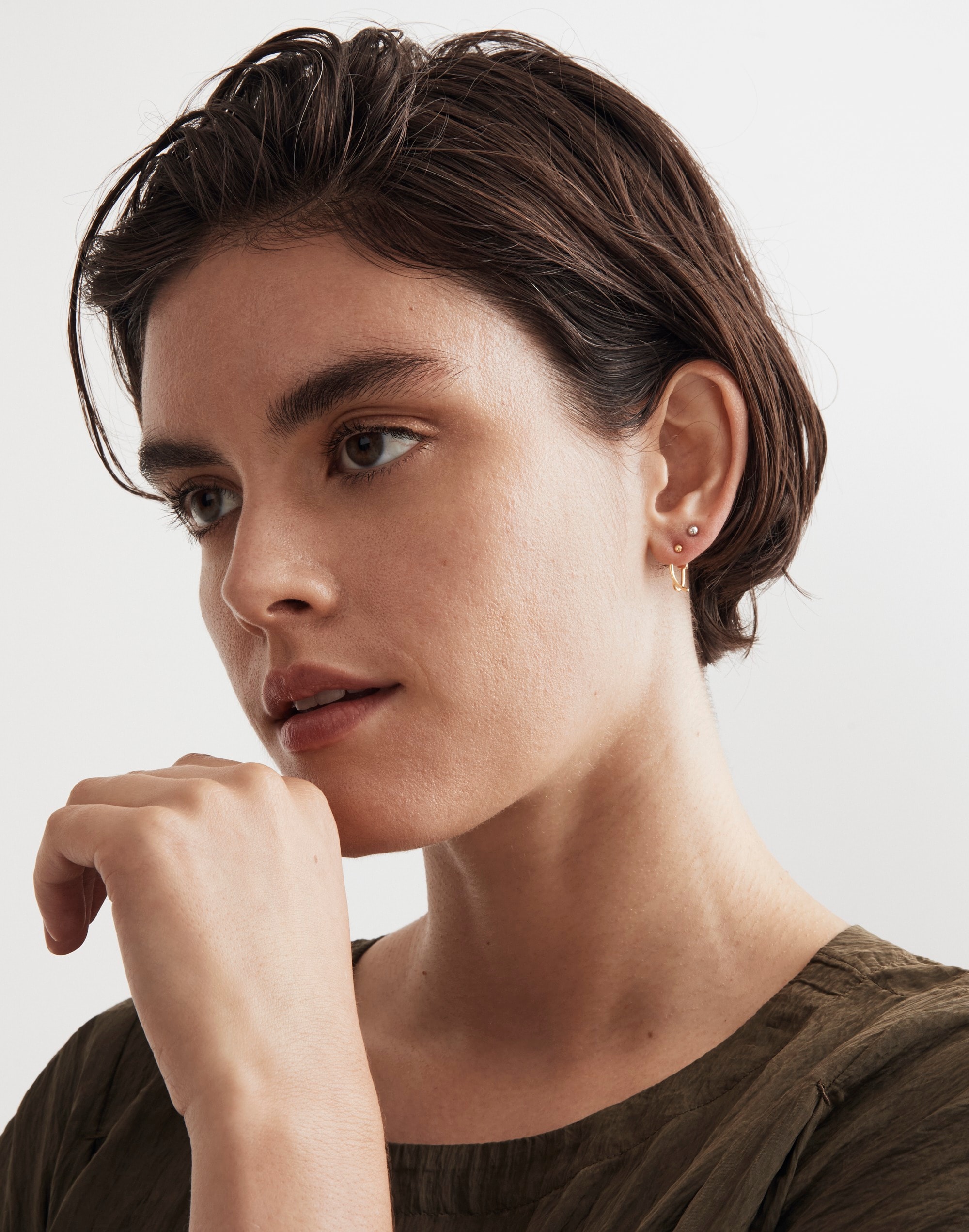 Demi-Fine Curved Stud Earrings