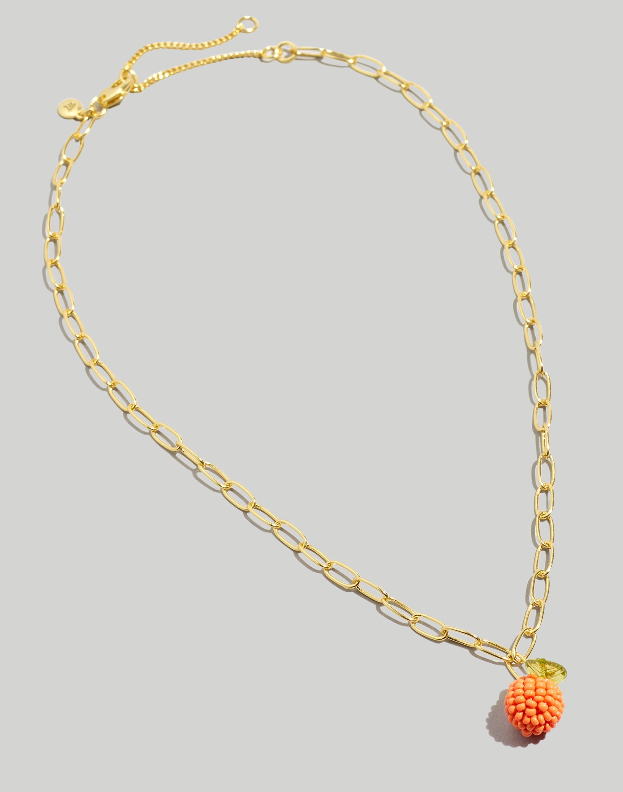 Orange Beaded Pendant Necklace