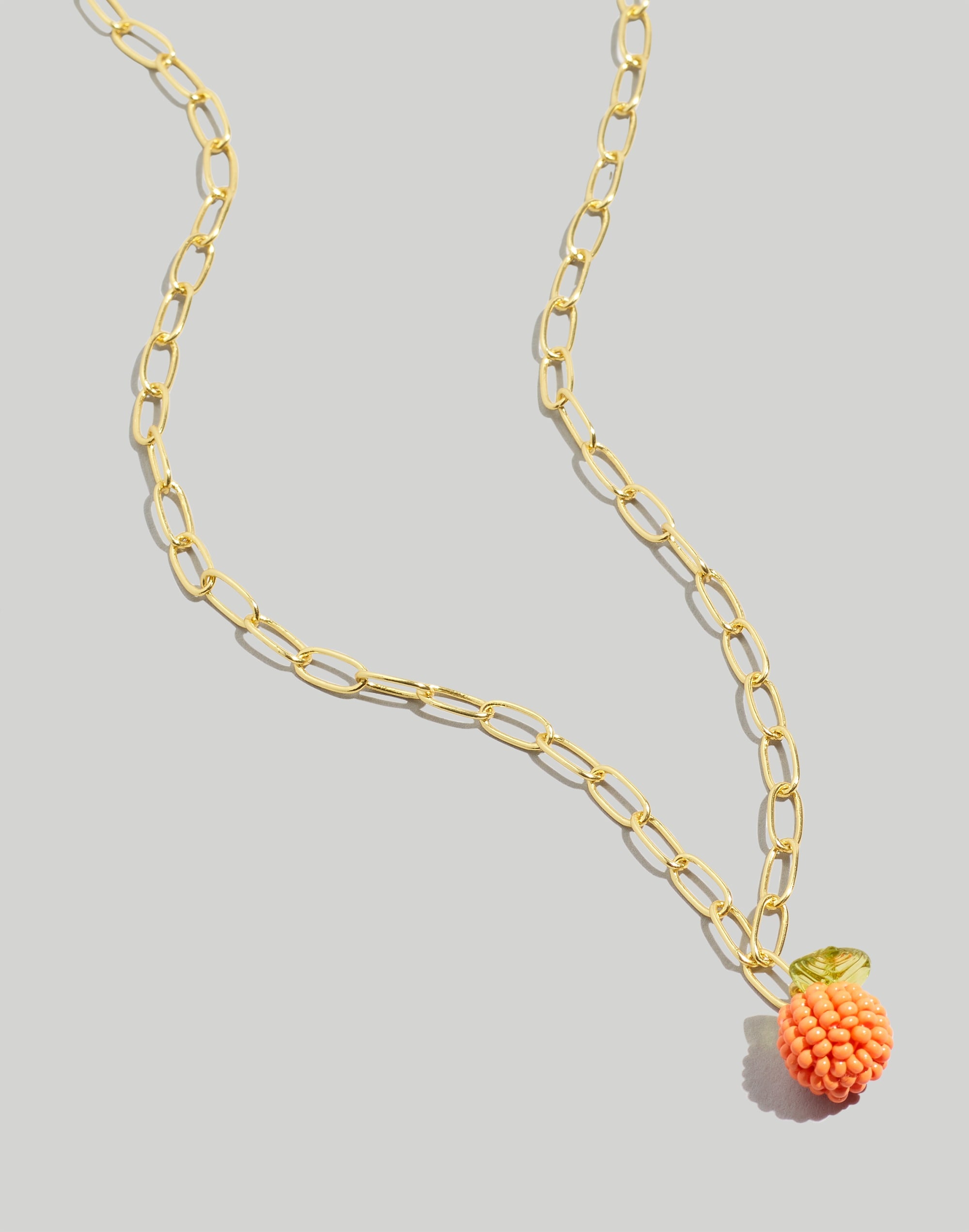 Orange Beaded Pendant Necklace