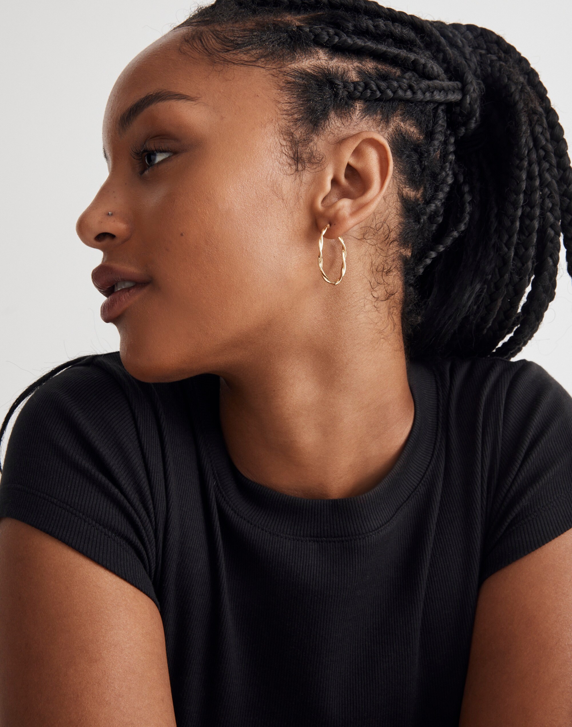 Twisted Metal Hoop Earrings