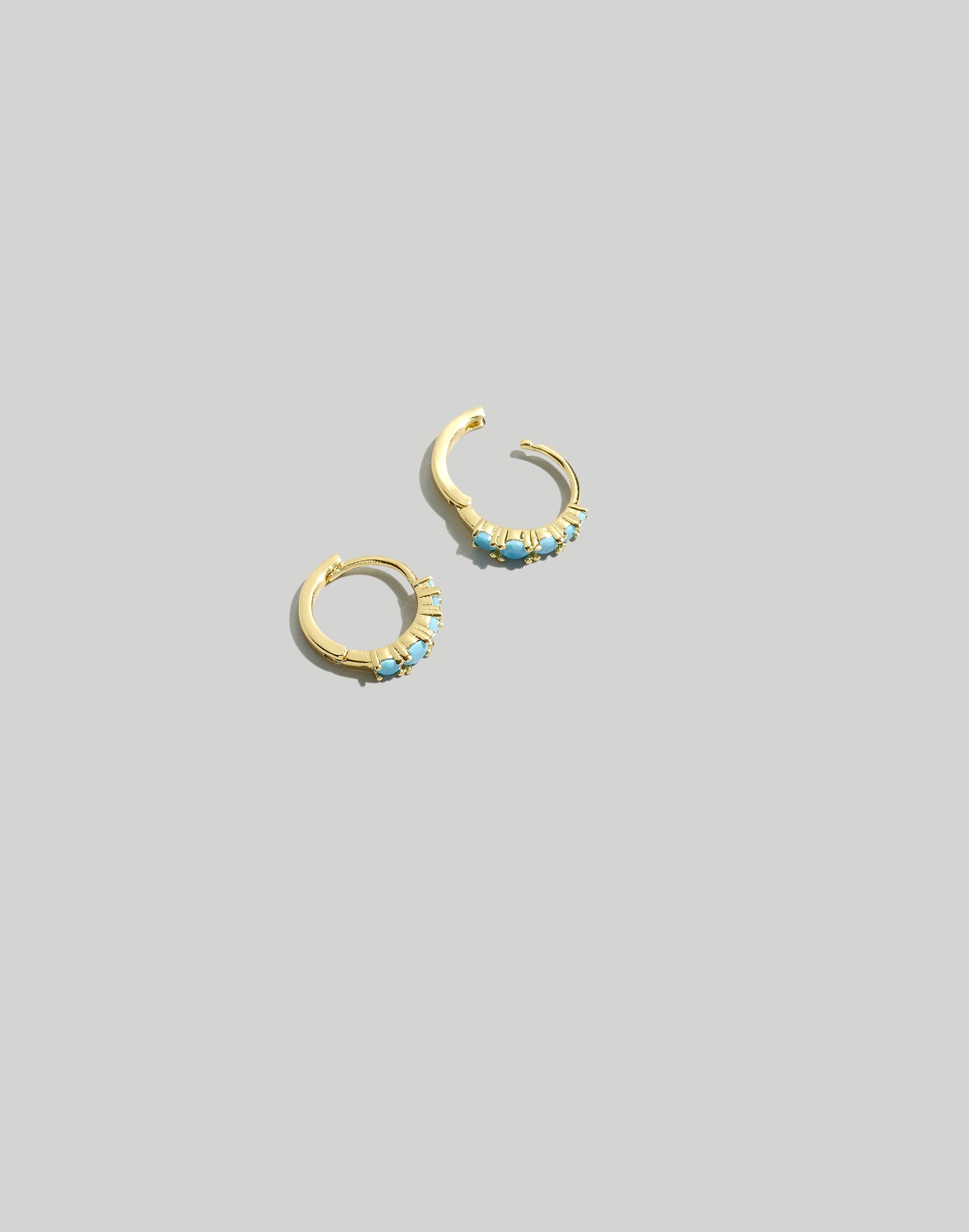 Stone Huggie Hoop Earrings