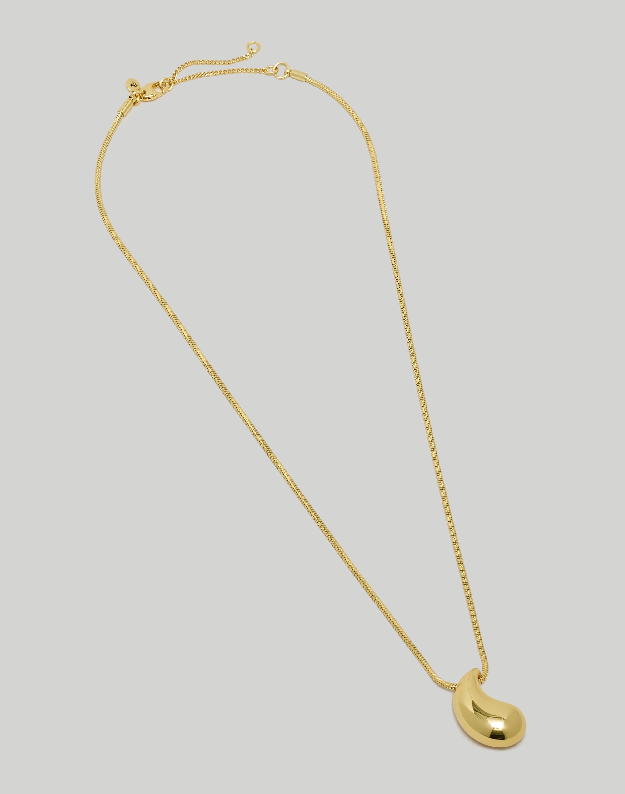 Puffy Teardrop Pendant Necklace