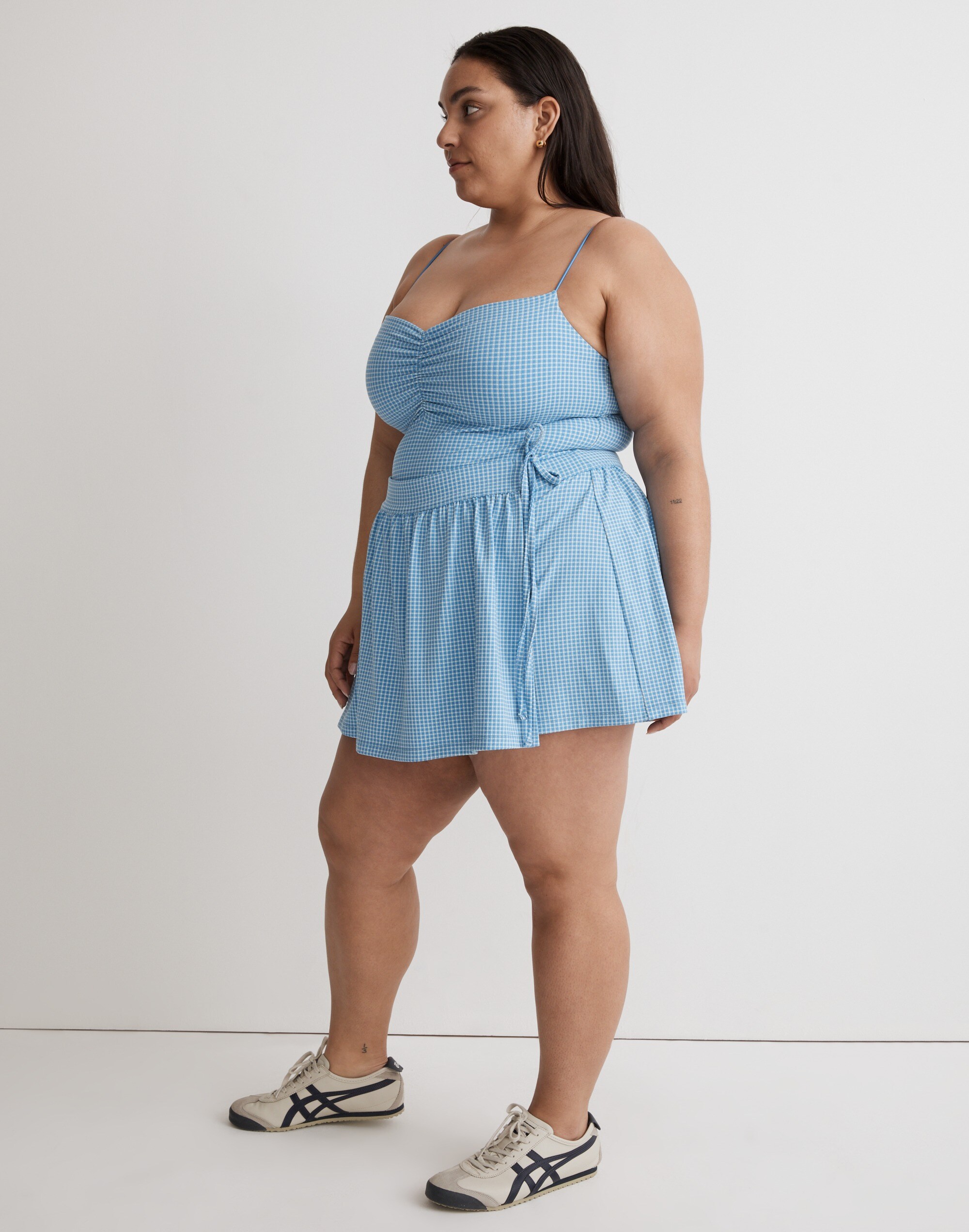 Plus Flex Wrap Skort in Gingham