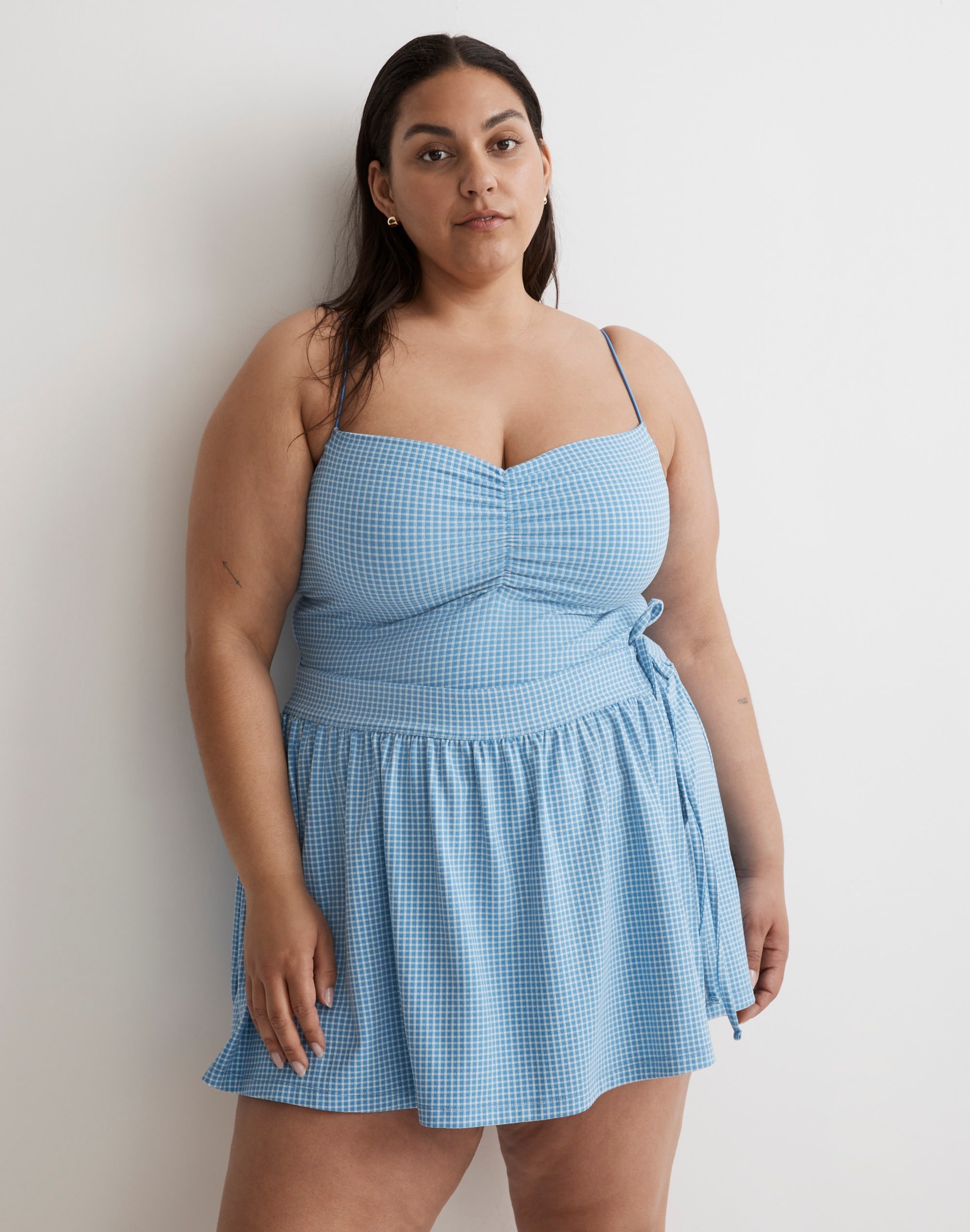 Plus Flex Wrap Skort in Gingham