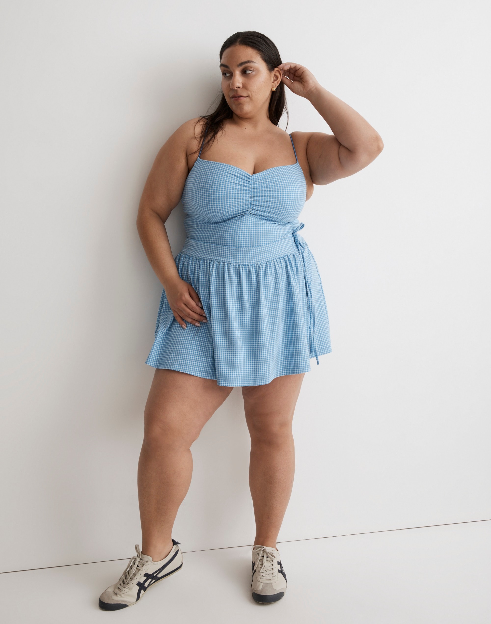 plus flex wrap skort in gingham