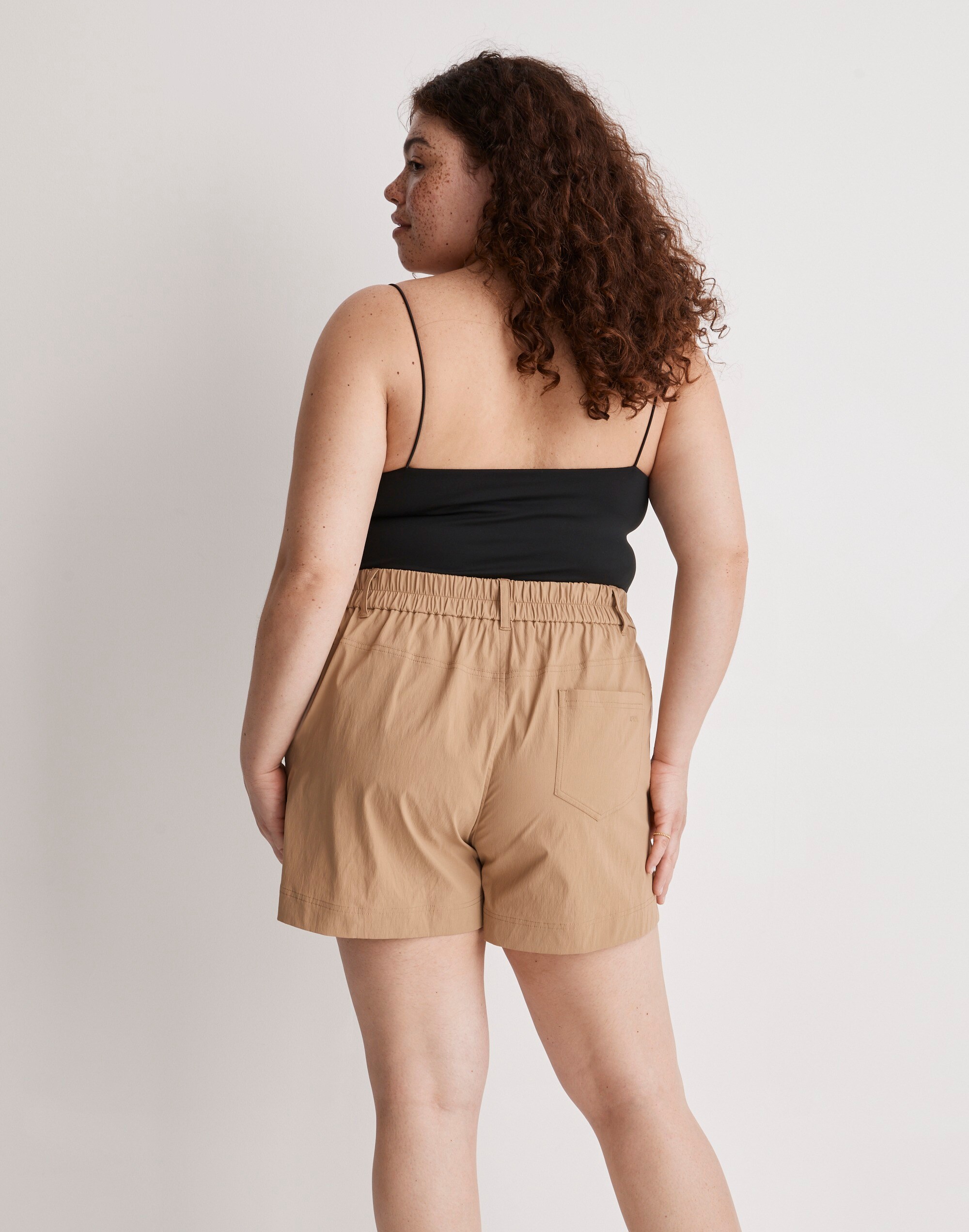 Plus Zip-Front Tapered Shorts