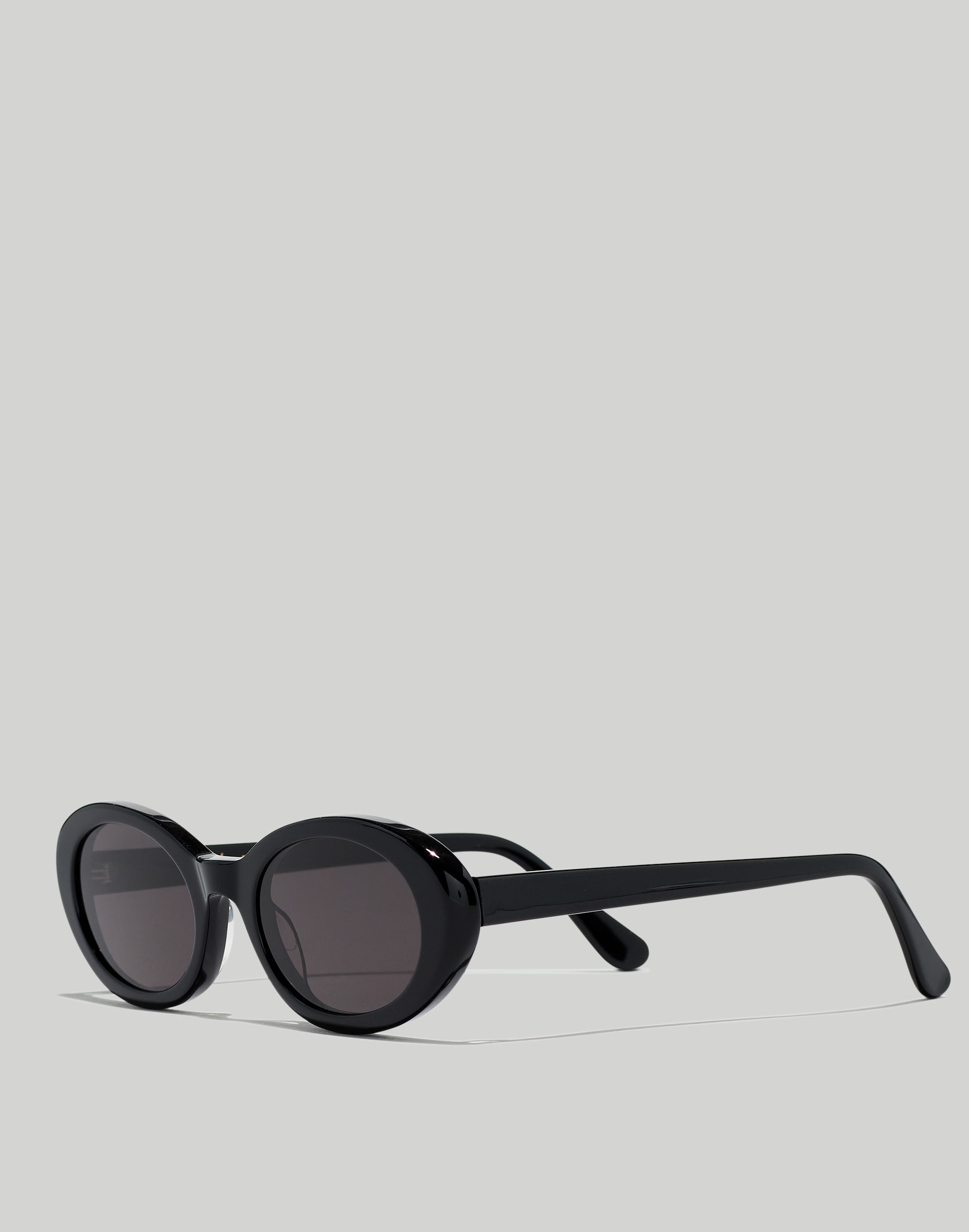 Mw Russell Oval Sunglasses In True Black