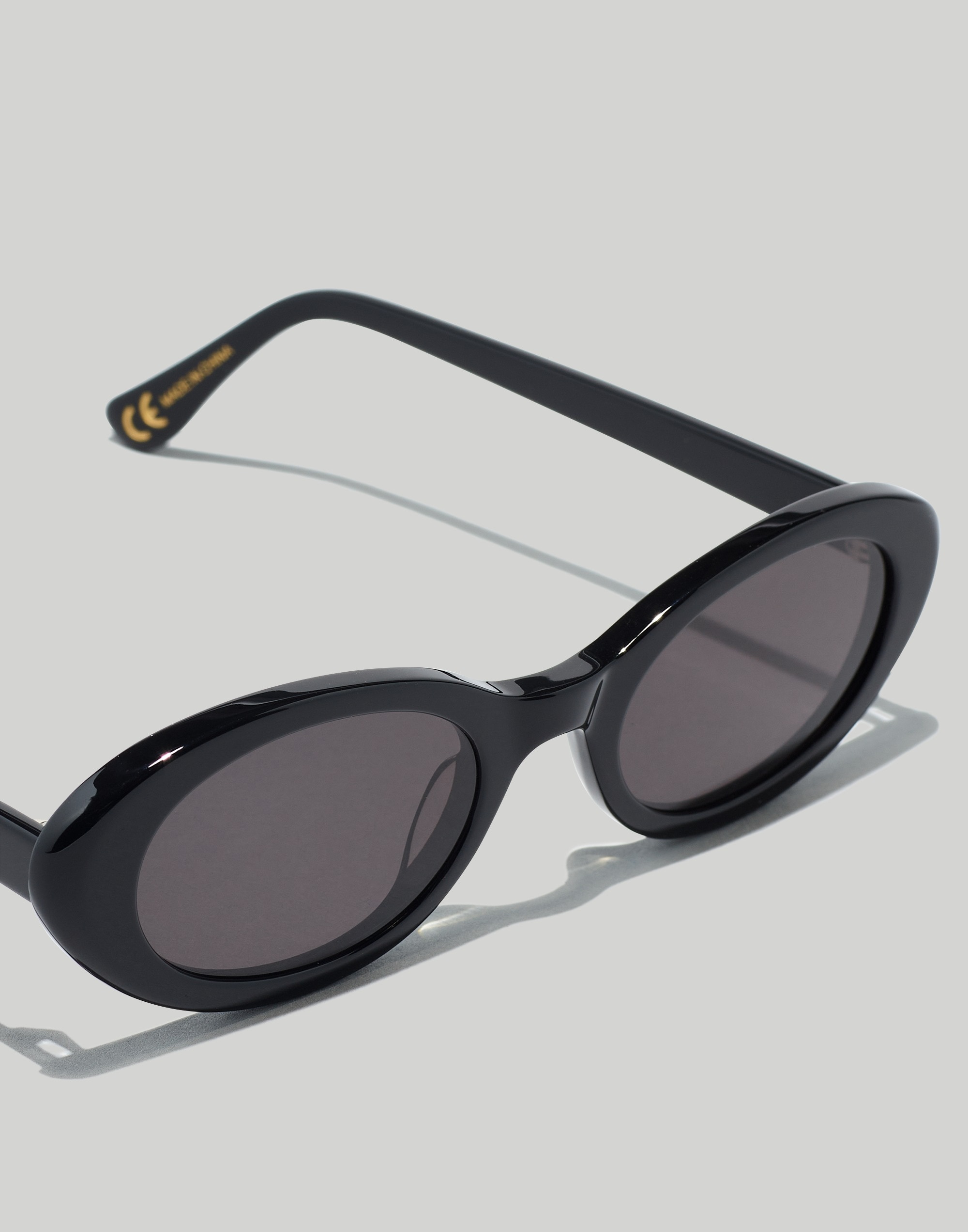 Shop Mw Russell Oval Sunglasses In True Black