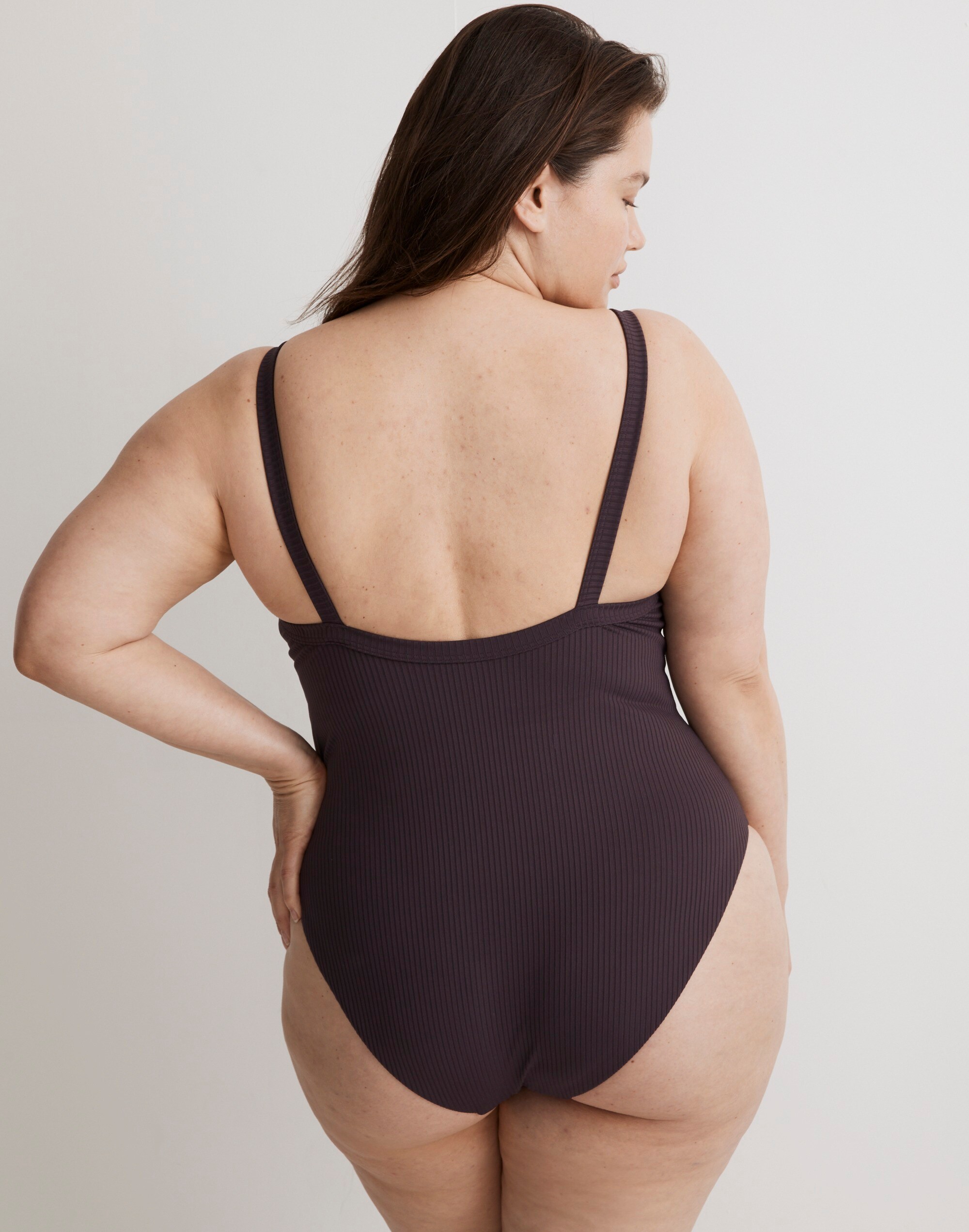 Plus Square-Neck One-Piece Swimsuit