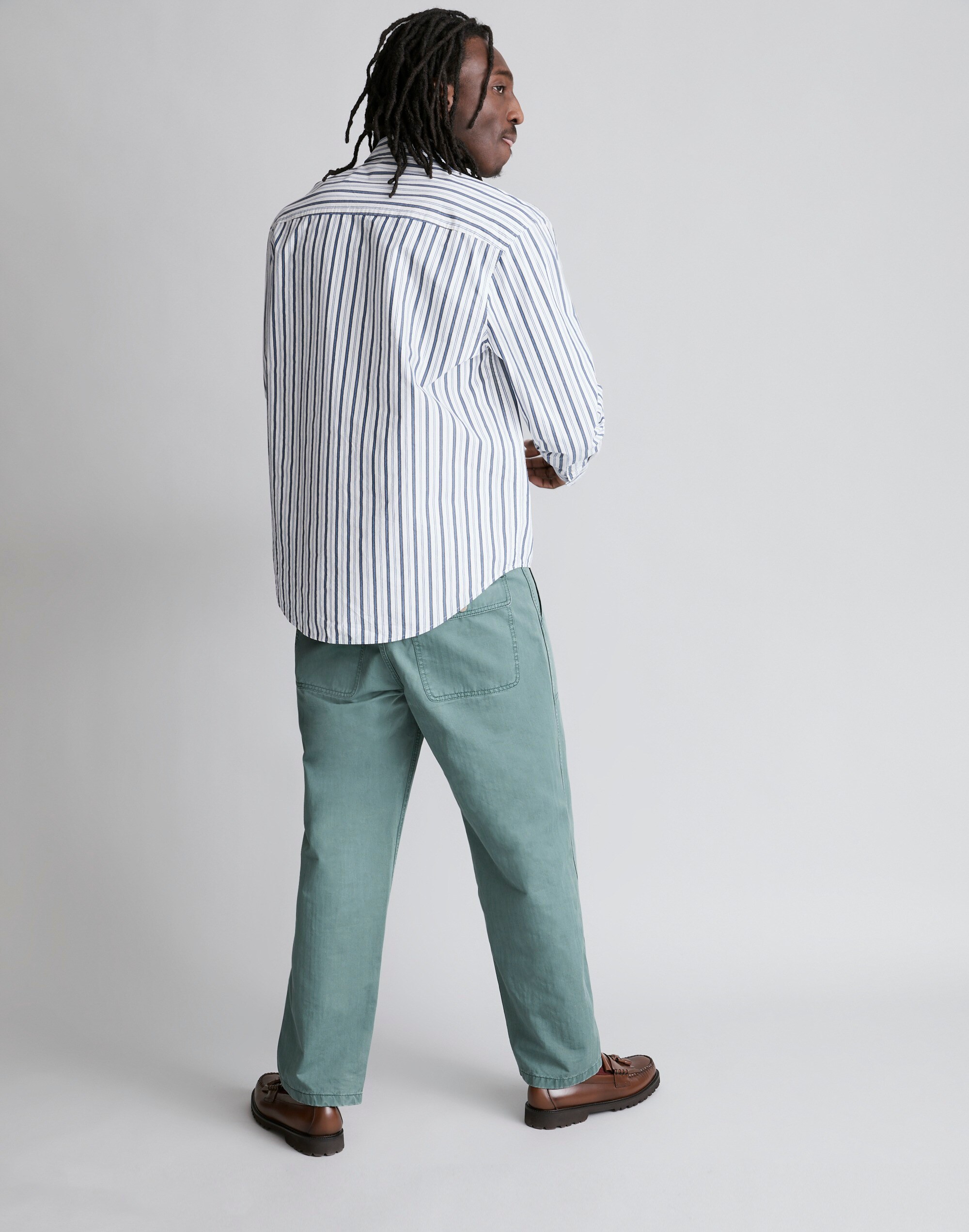 Herringbone Baggy Workwear Pants