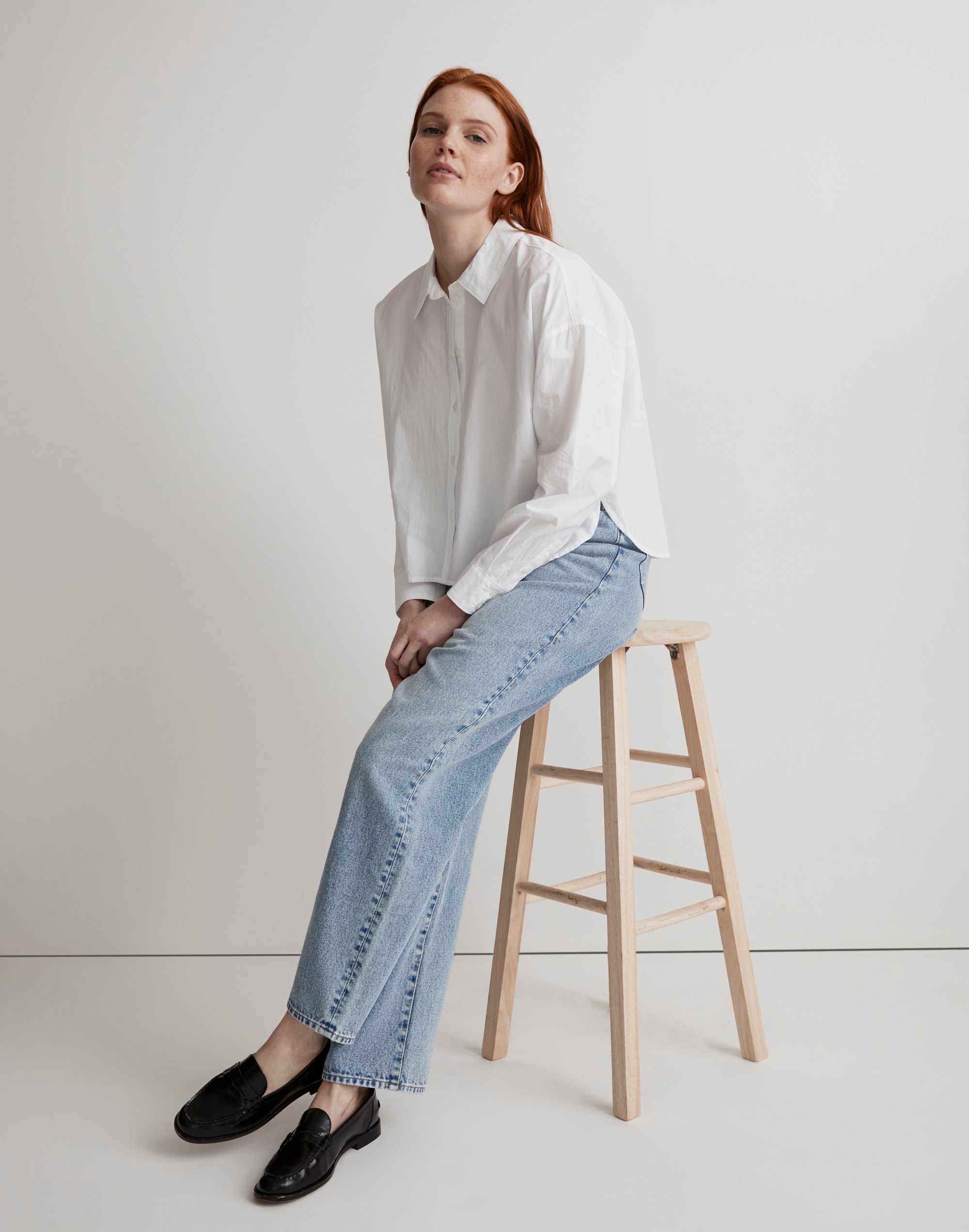 signature poplin hartfield crop shirt