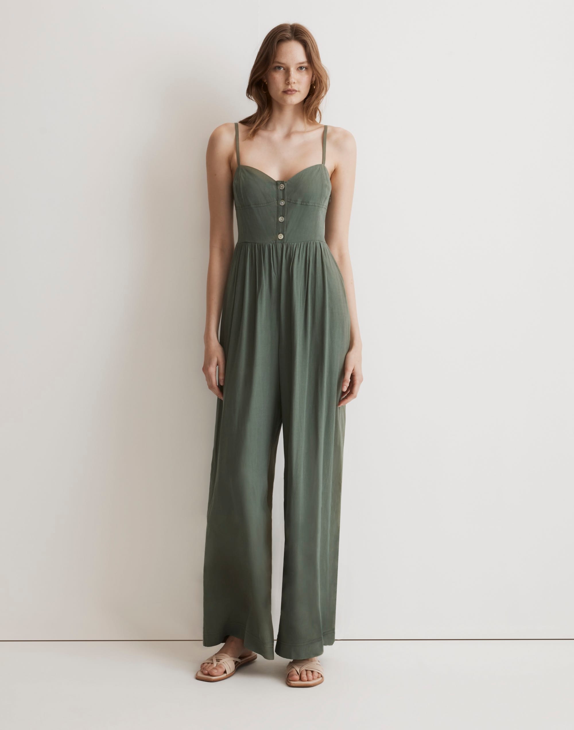 sleeveless wide-leg jumpsuit