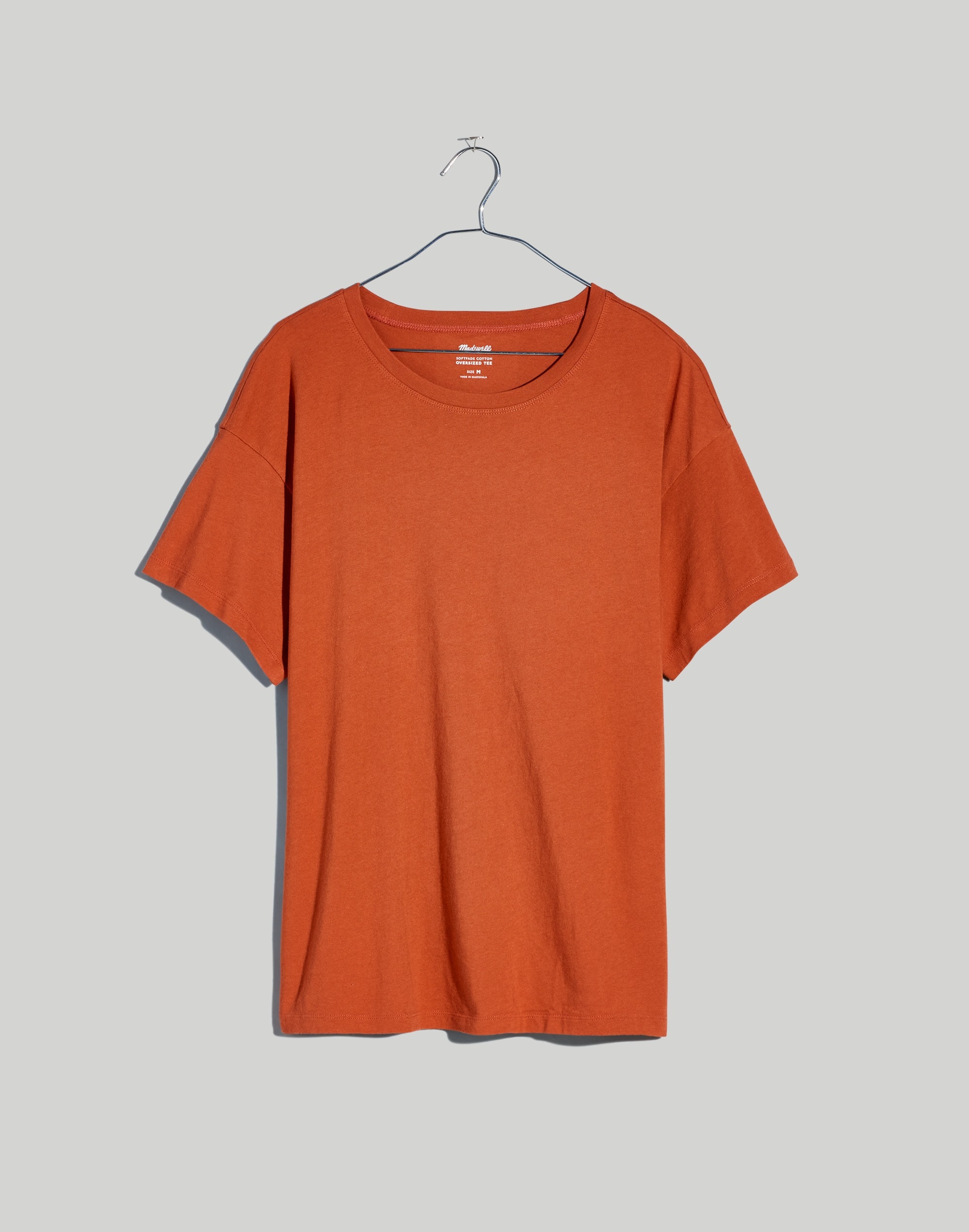 Mw Softfade Cotton Oversized Tee In Afterglow Red