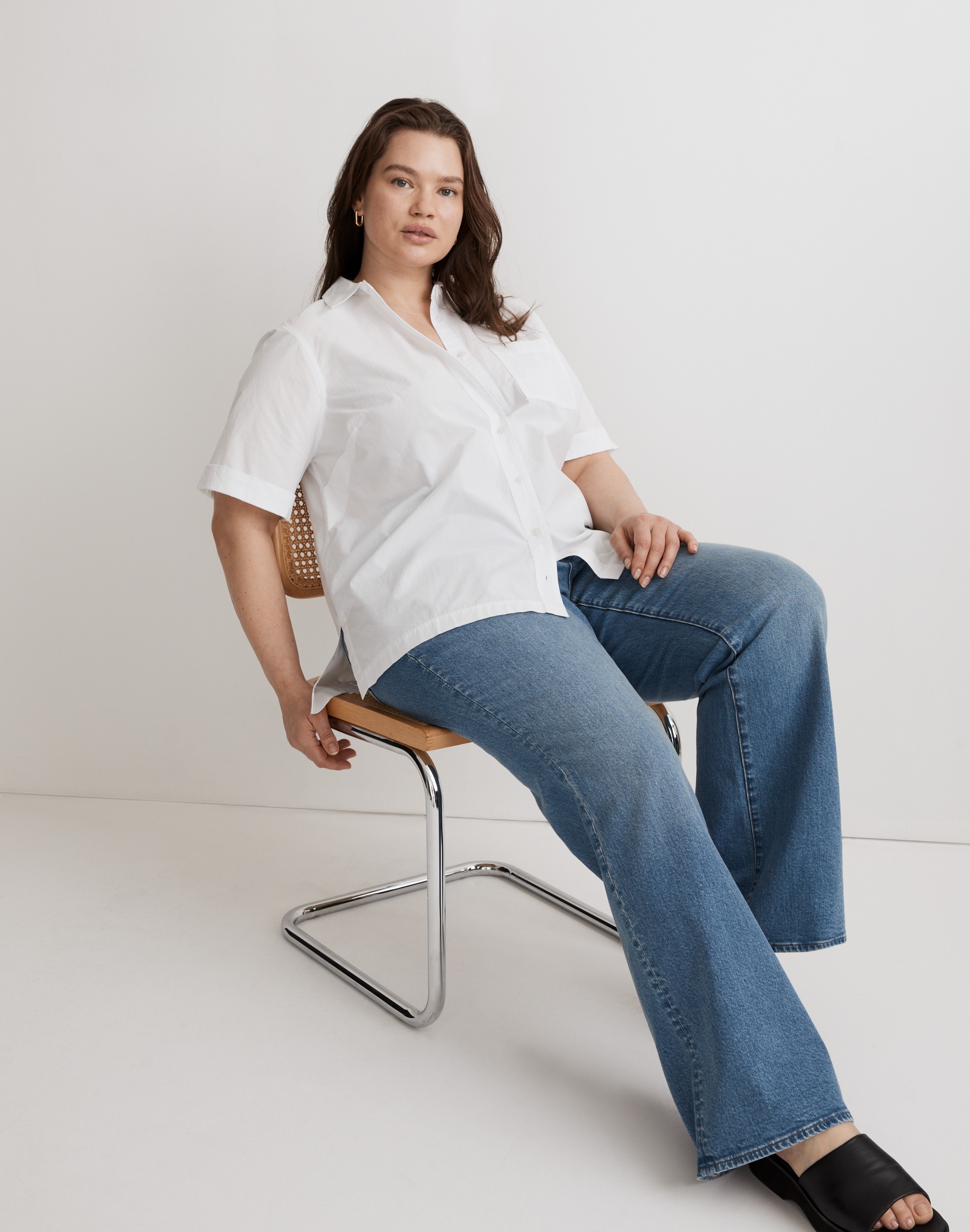 Plus Signature Poplin Short-Sleeve Button-Down Shirt