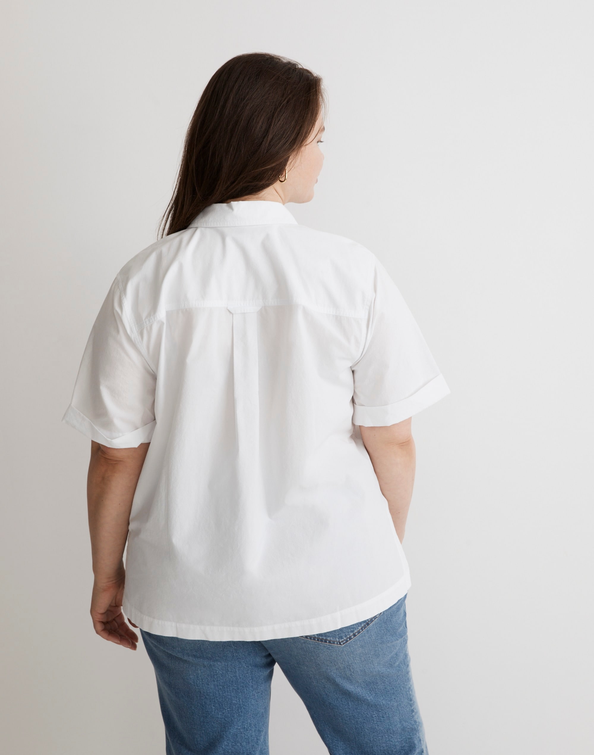 Plus Signature Poplin Short-Sleeve Button-Down Shirt