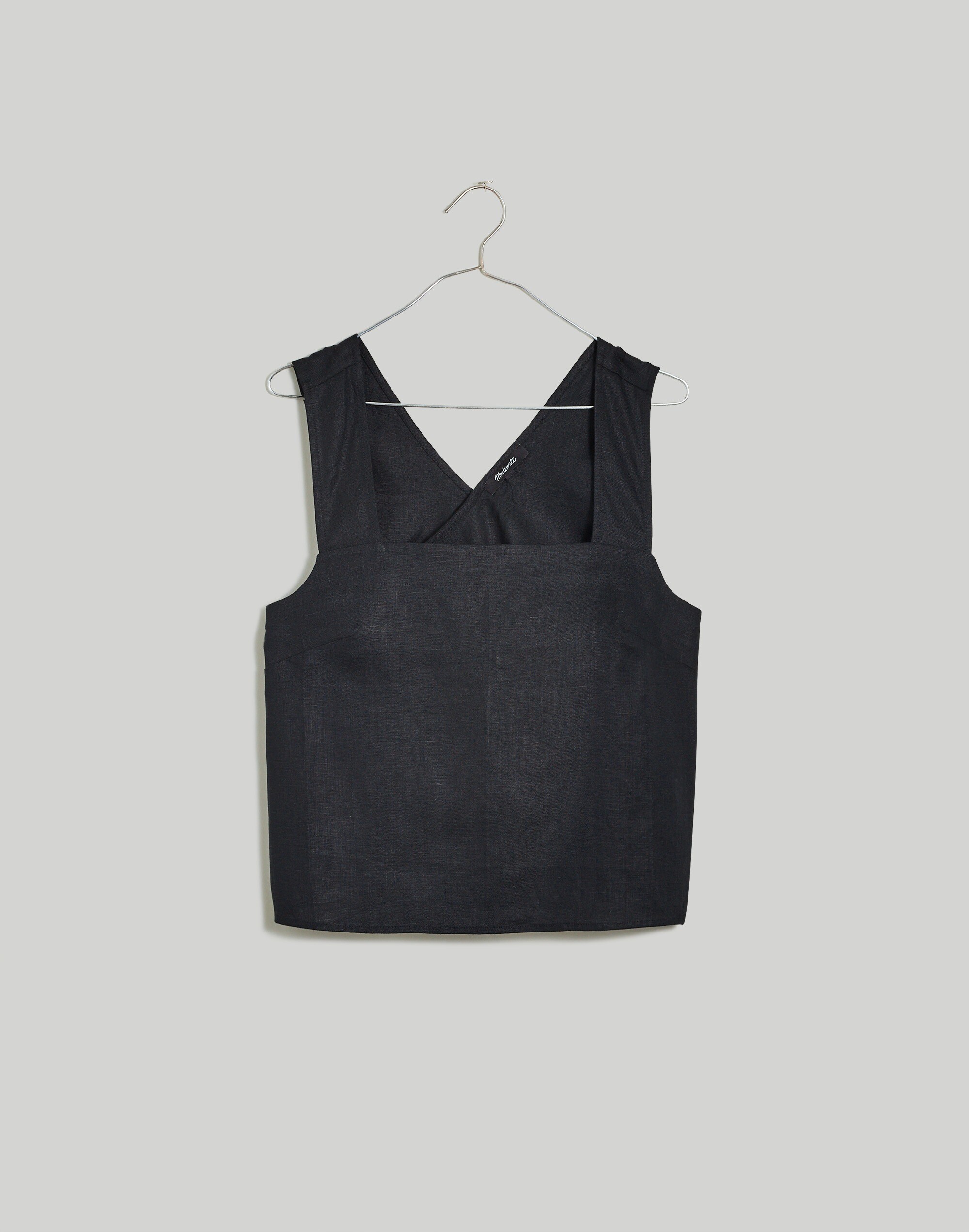 Plus 100% Linen Cross-Back Sleeveless Top