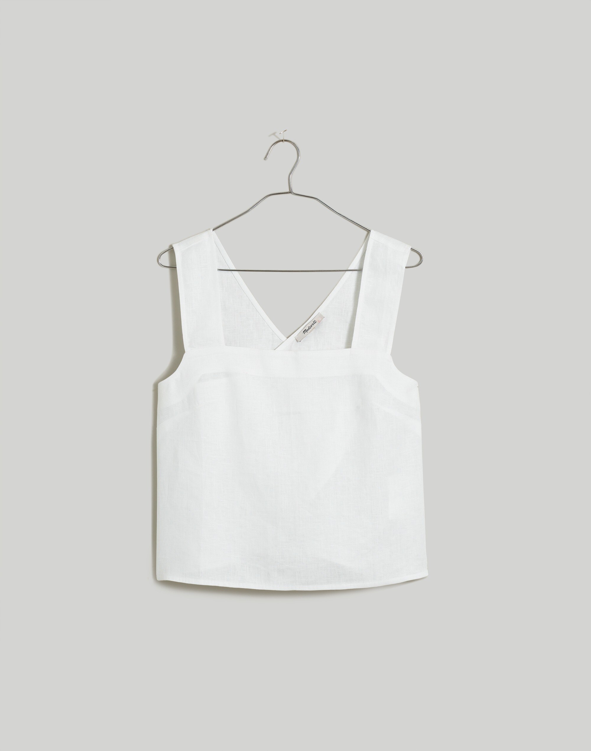 Plus 100% Linen Cross-Back Sleeveless Top