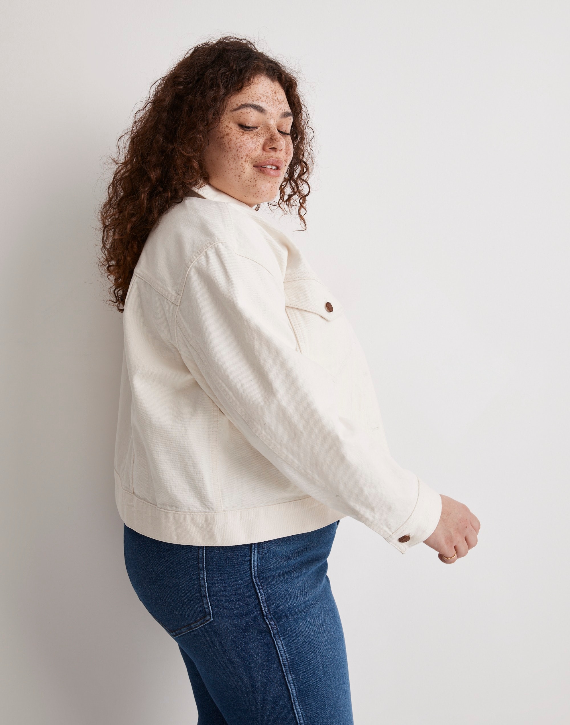 Plus Trucker Jean Jacket in Vintage Canvas: Slanted-Yoke Edition