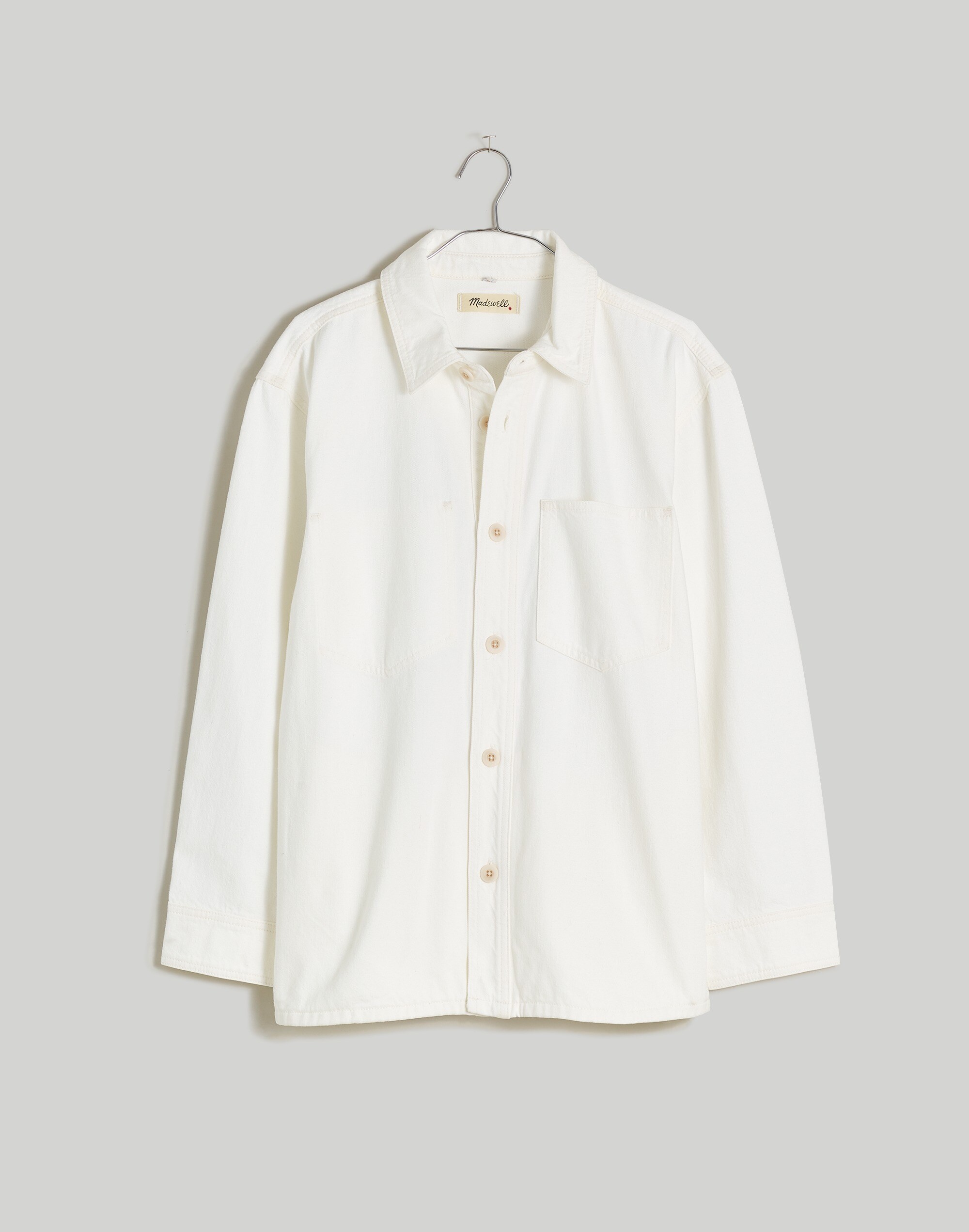 Plus Denim Chore Coat in Tile White