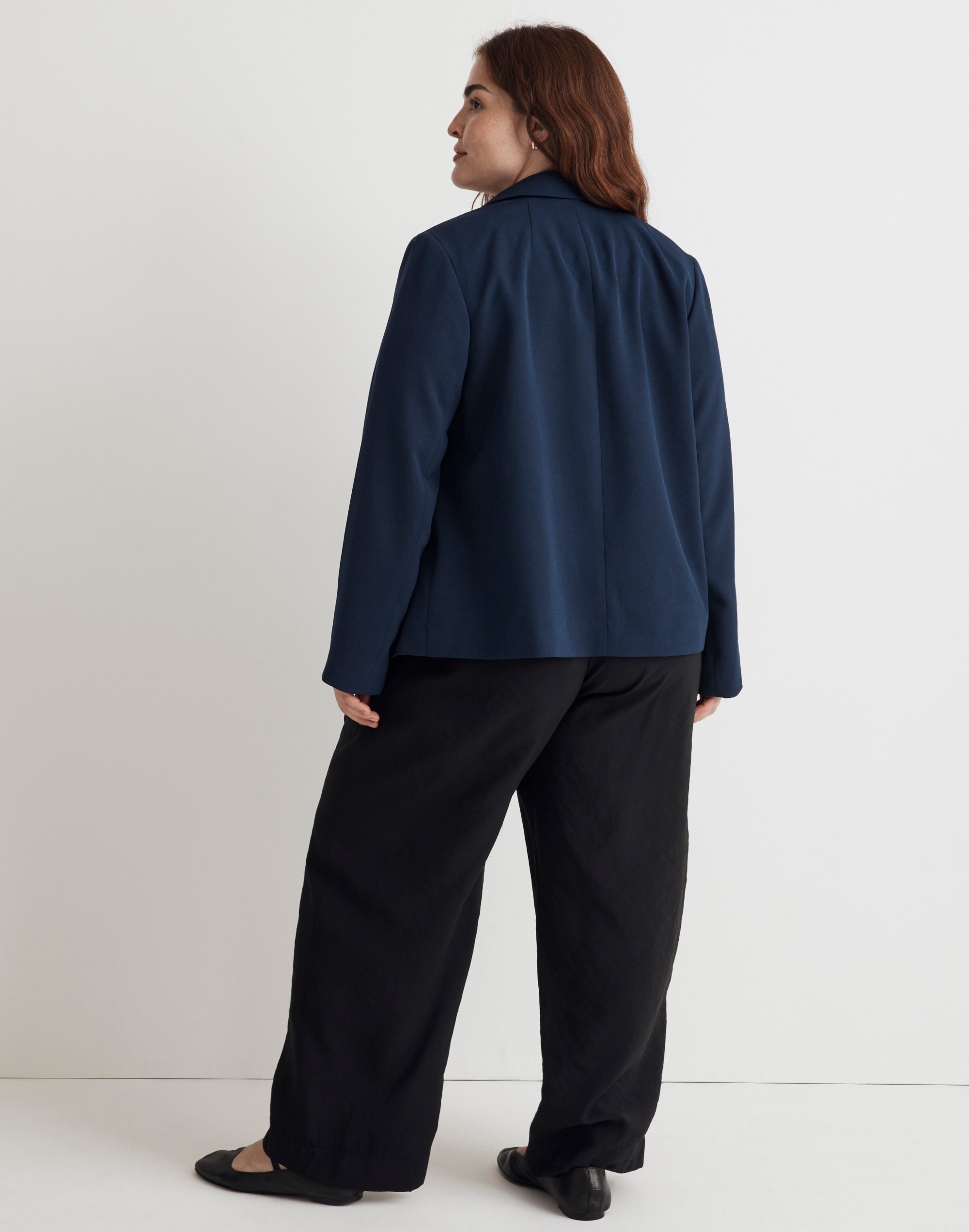 The Plus Dorset Crop Blazer in Easygoing Crepe
