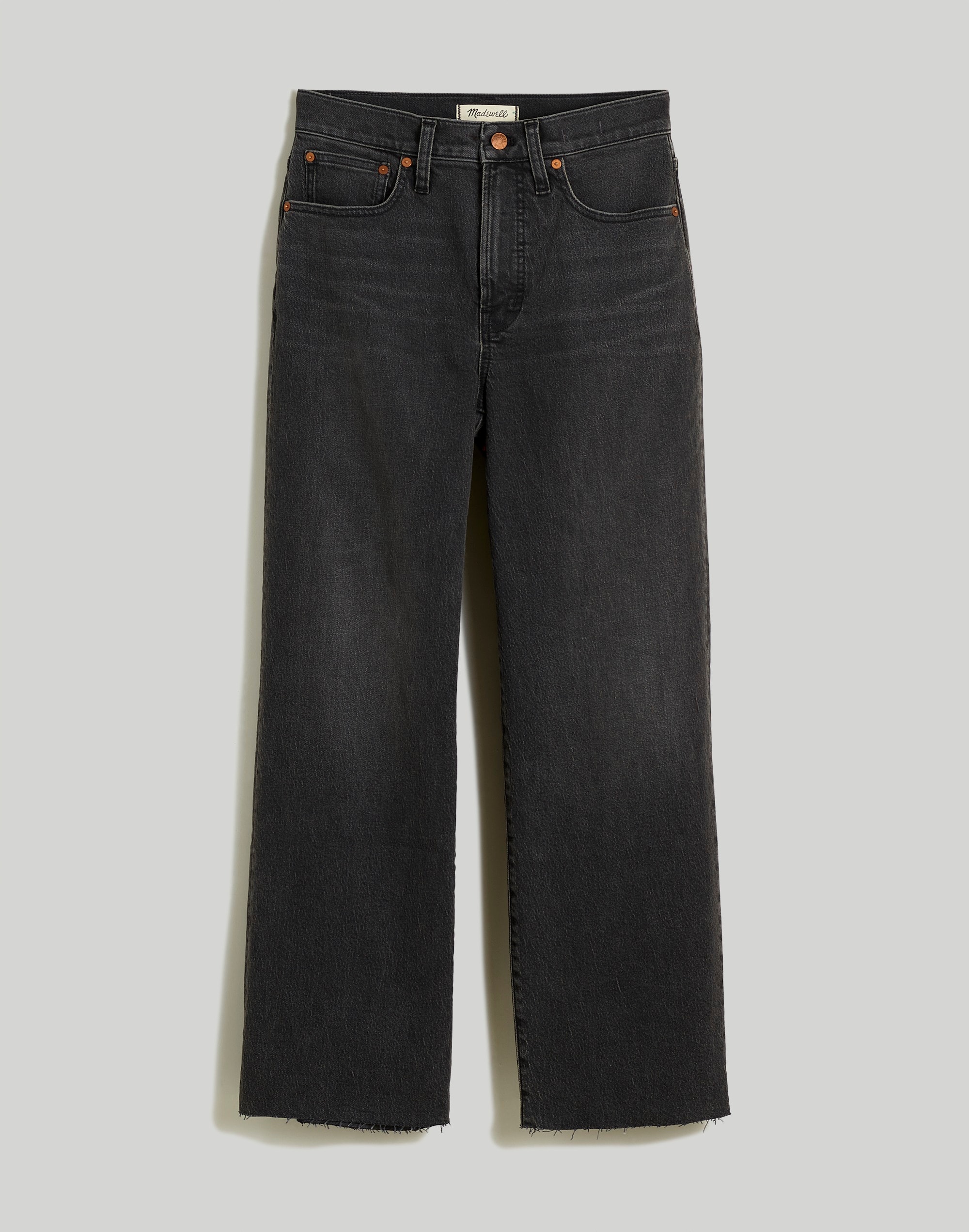 The Plus Perfect Vintage Wide-Leg Crop Jean in Benley Wash: Raw-Hem Edition