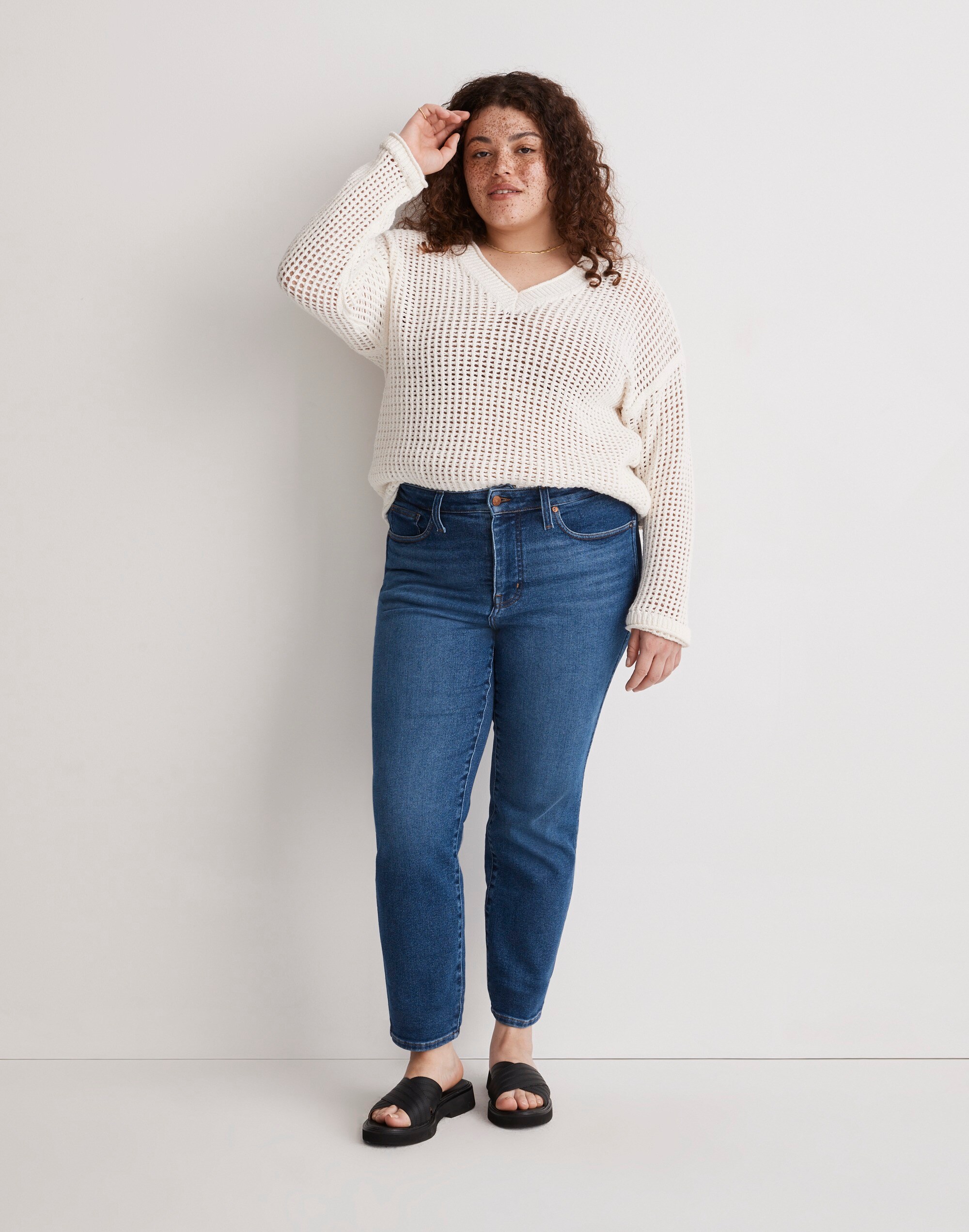 Plus Curvy High-Rise Stovepipe Jeans in Auraria Wash