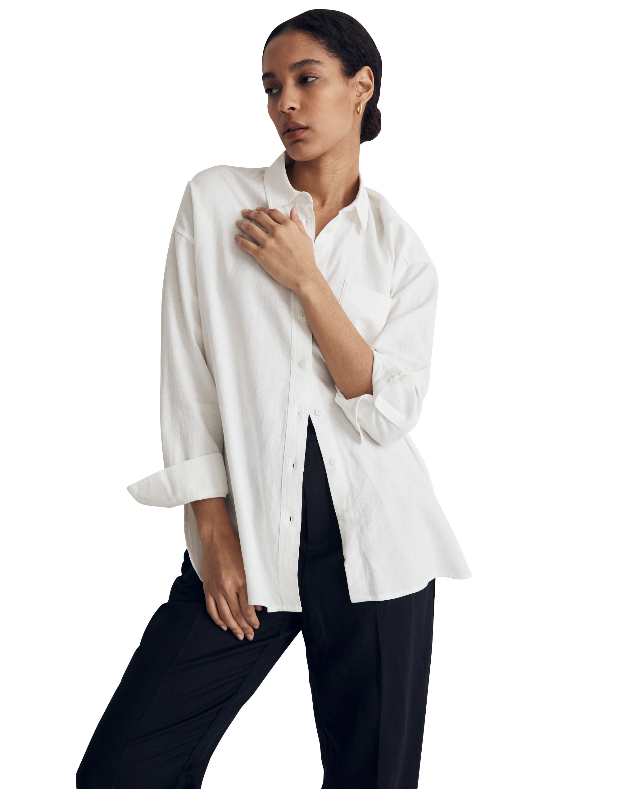 The Linen-Blend Oversized Shirt
