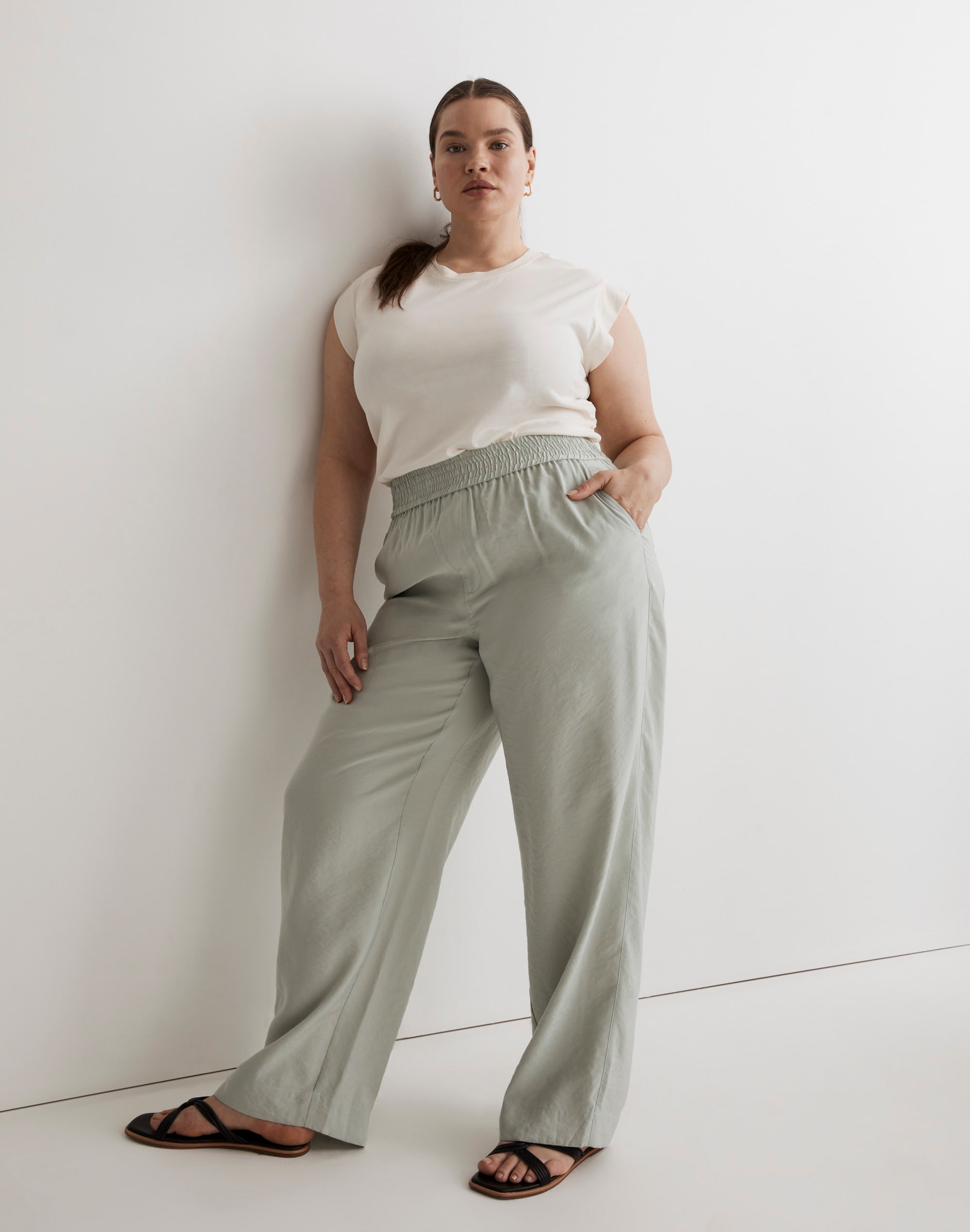 The Plus Carley Wide-Leg Pant in Softdrape