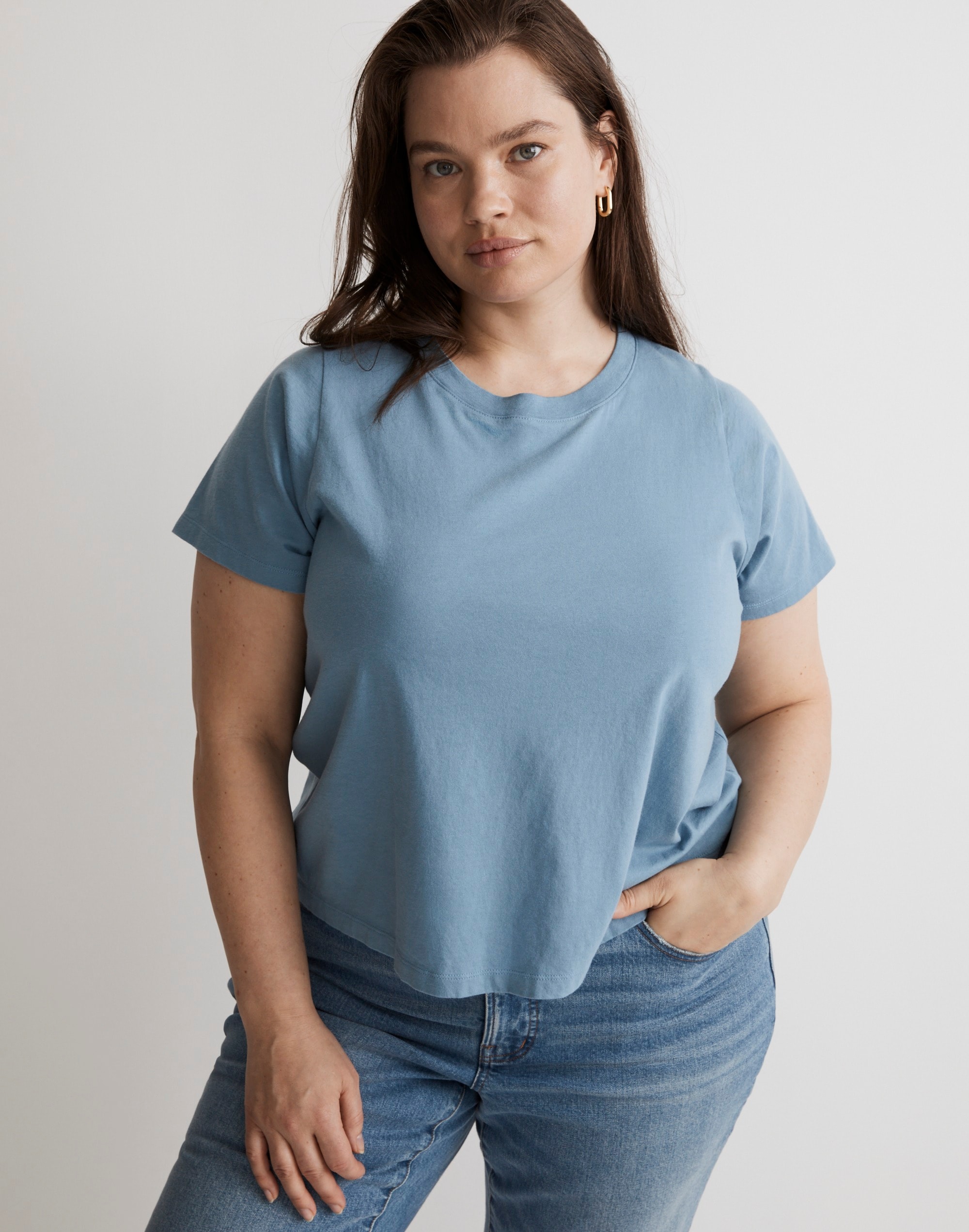 Plus Softfade Cotton Boxy-Crop Tee