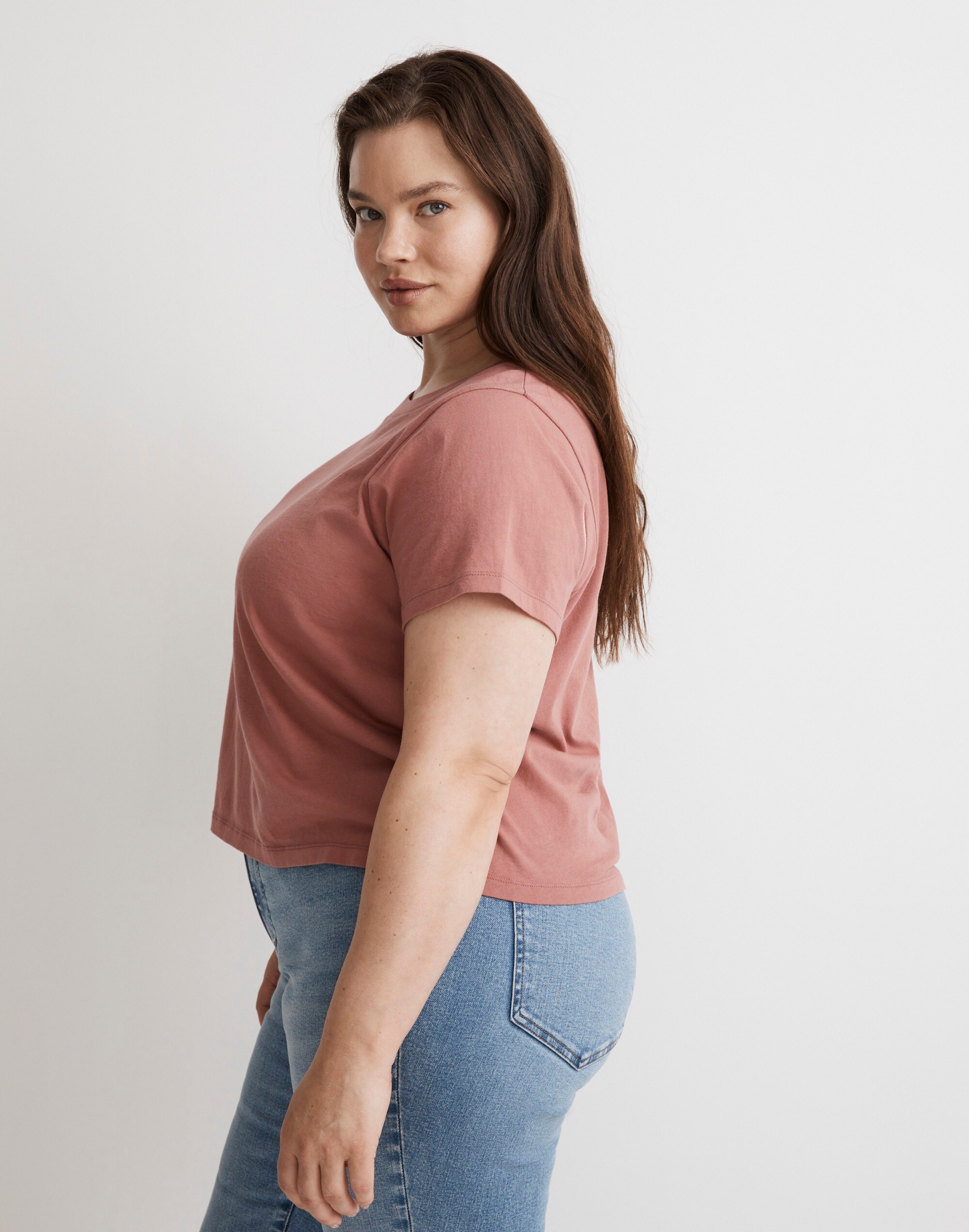 Plus Softfade Cotton Boxy-Crop Tee