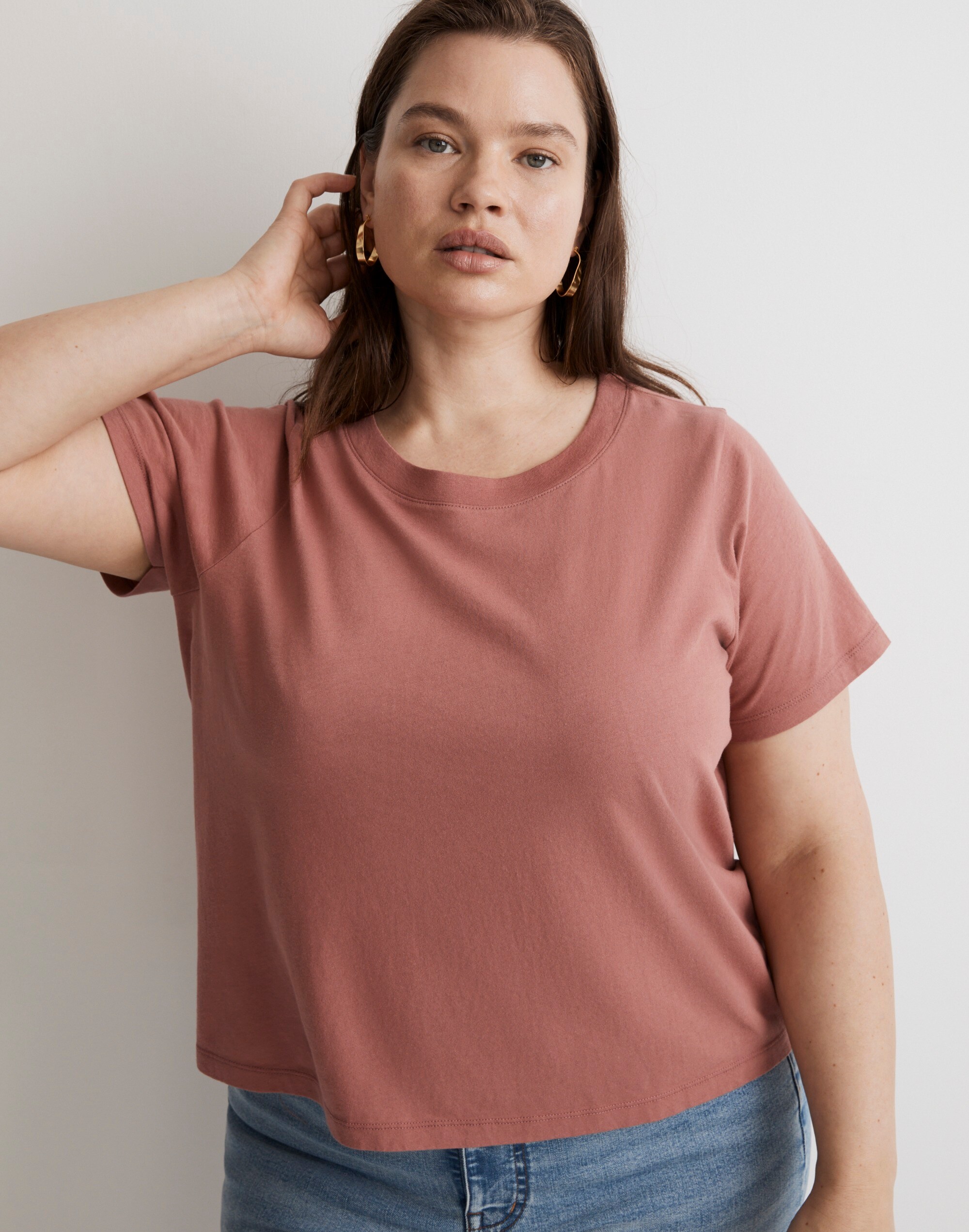 Plus Softfade Cotton Boxy-Crop Tee