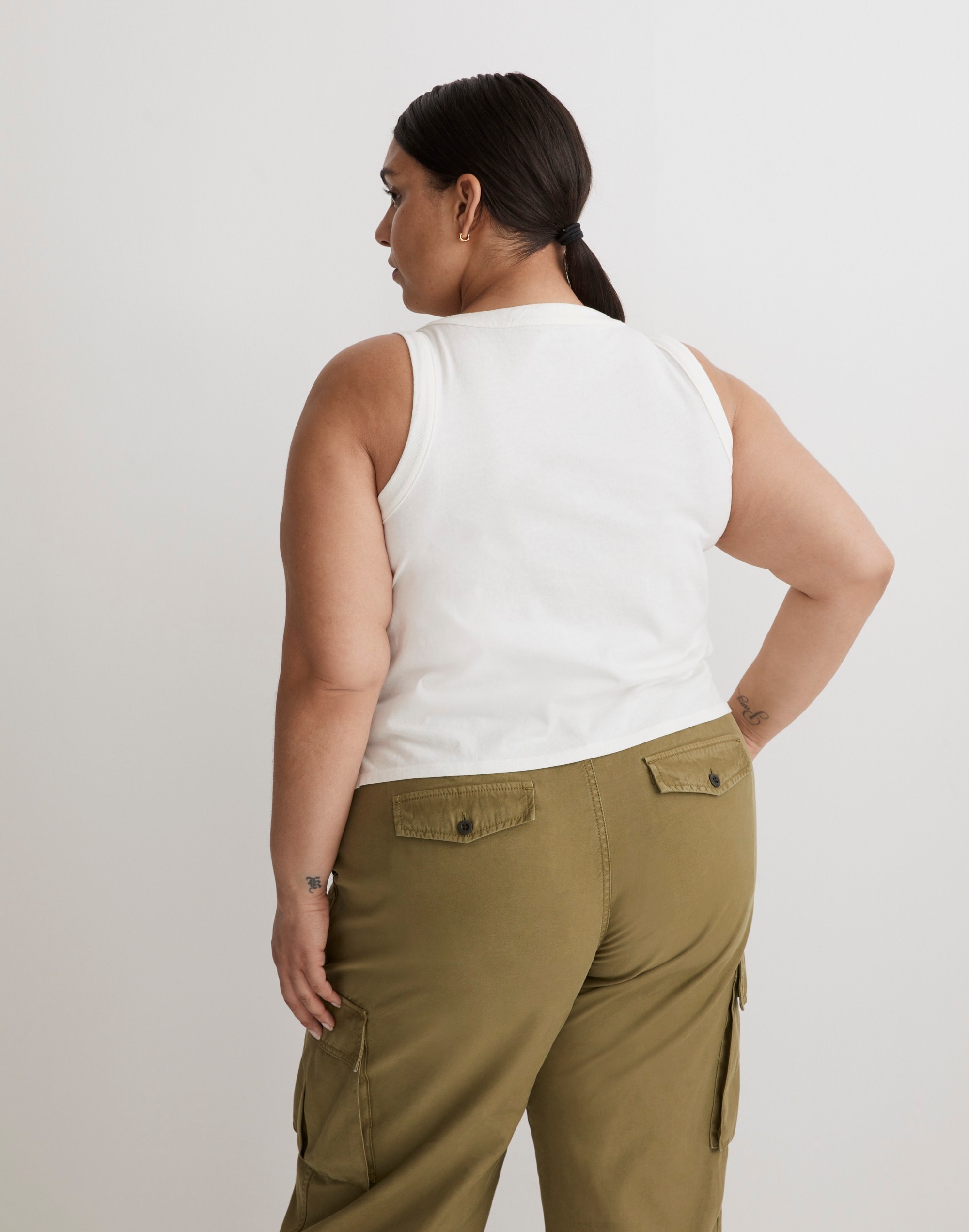 Plus Softfade Cotton Boxy-Crop Tank