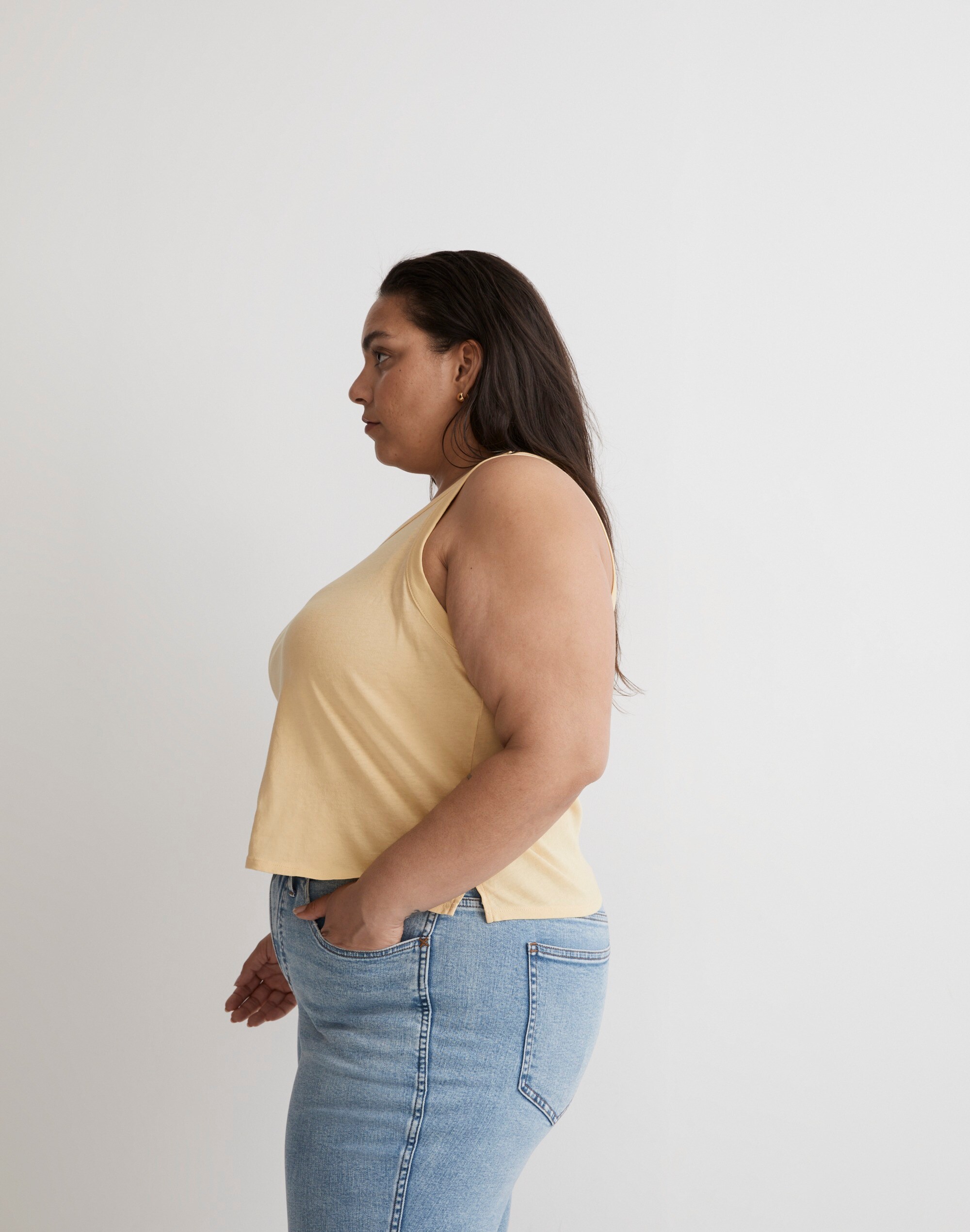 Plus Softfade Cotton Boxy-Crop Tank