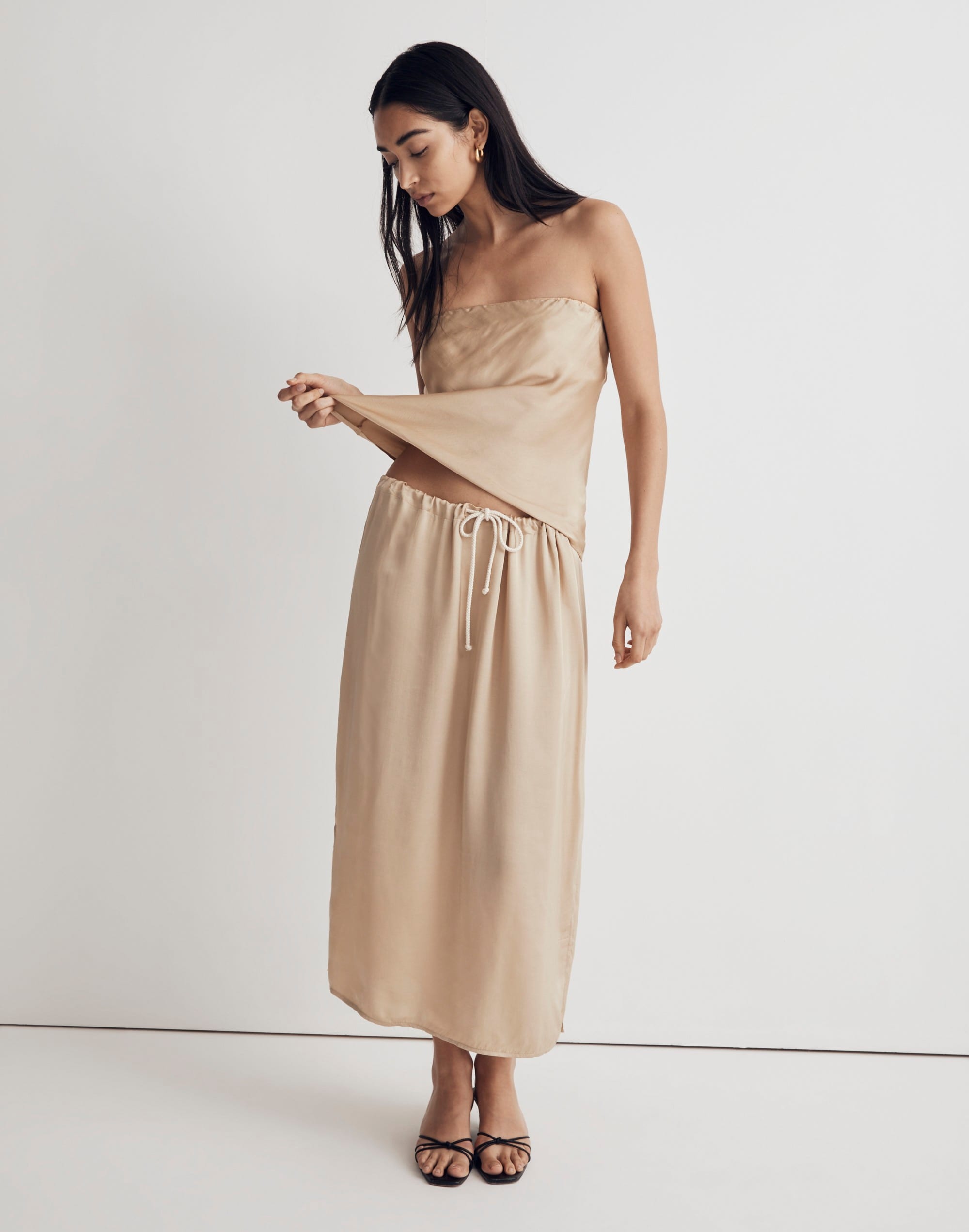 Donni Charmeuse Cinch Maxi Skirt