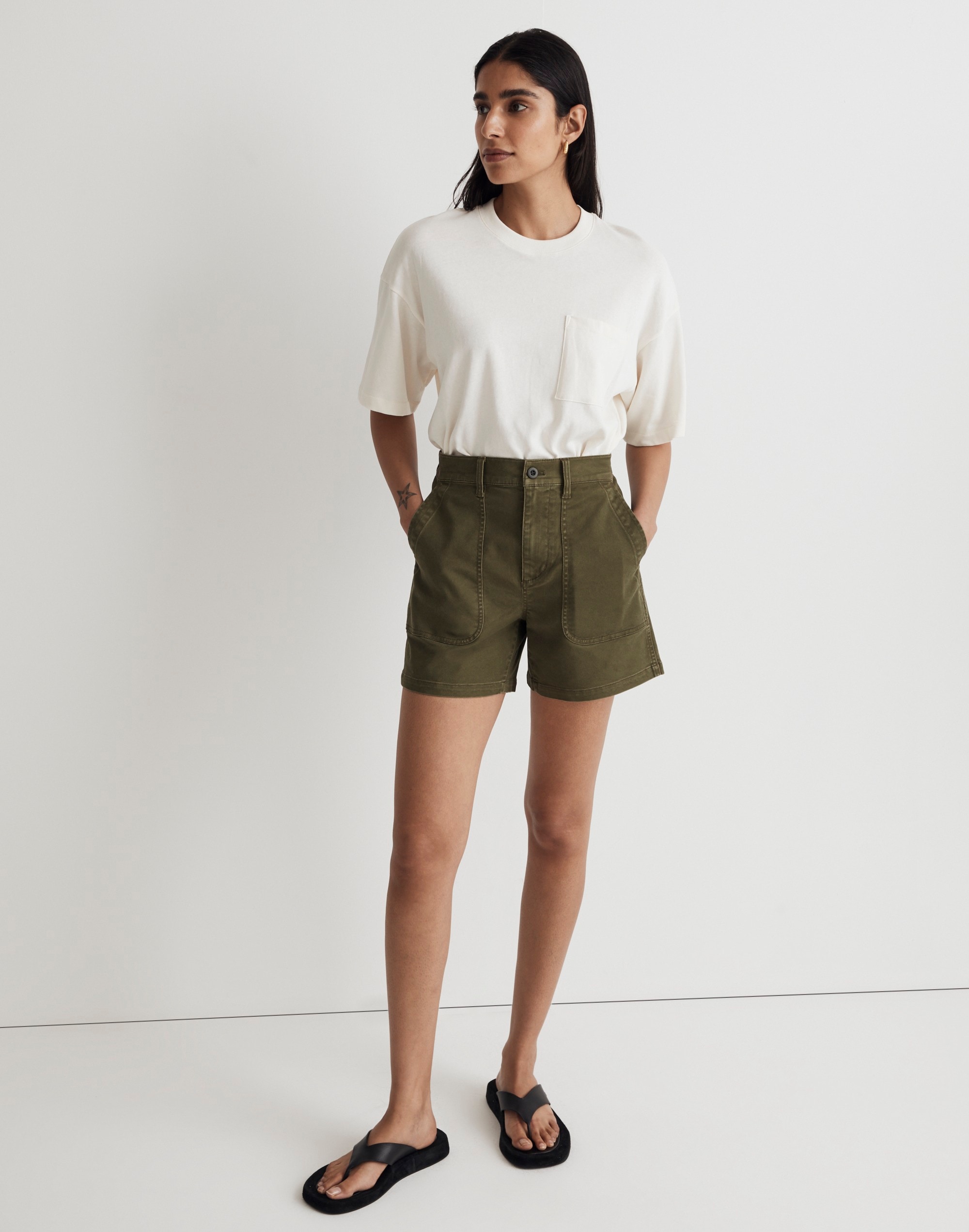 the perfect fatigue mid-length short