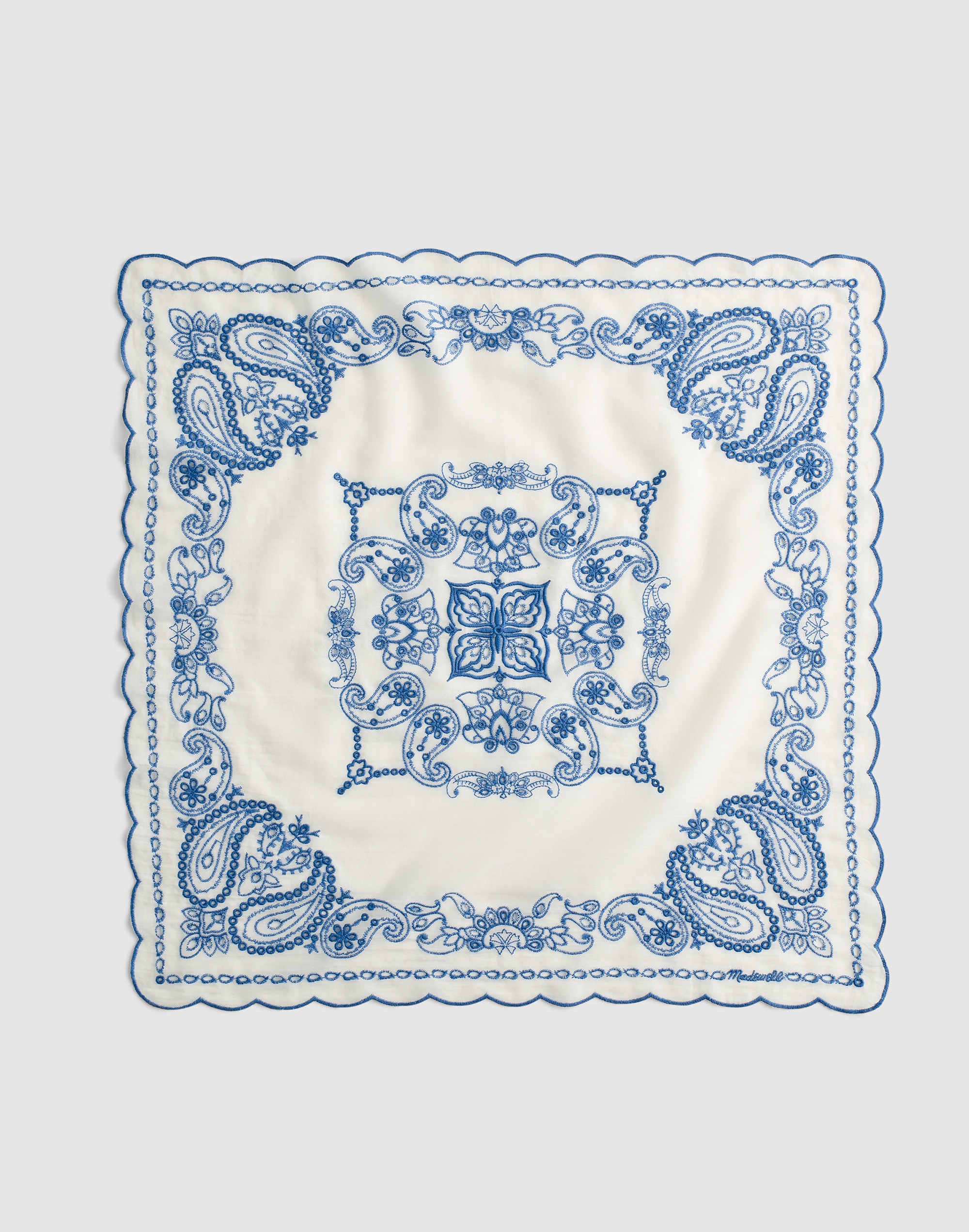 Madewell Organic Cotton Eyelet Bandana In White
