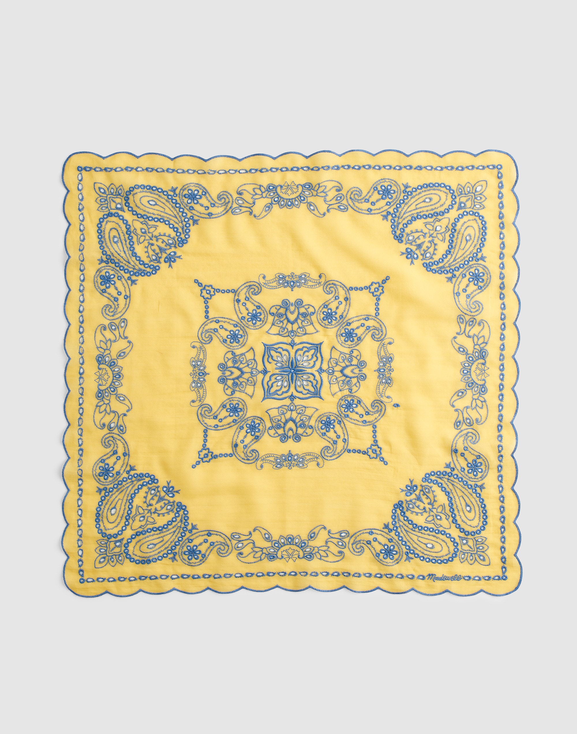 Madewell Organic Cotton Eyelet Bandana In Yellow