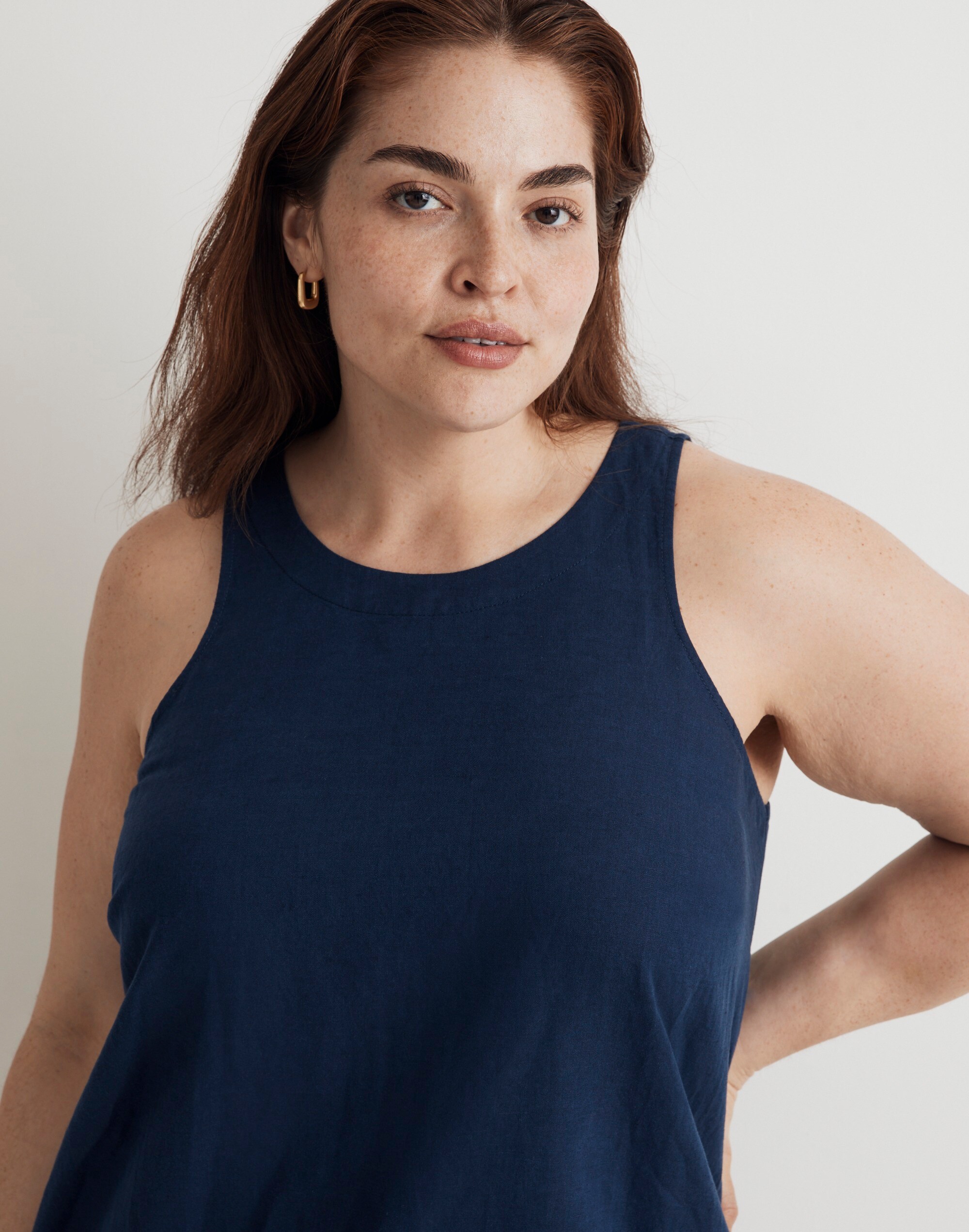 Plus Cutaway Tank Mini Dress