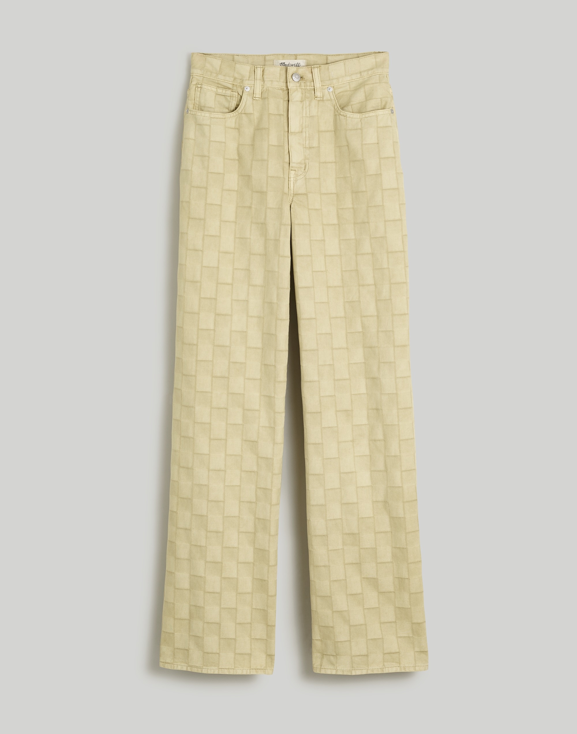 Superwide-Leg Jeans in Checkerboard Jacquard