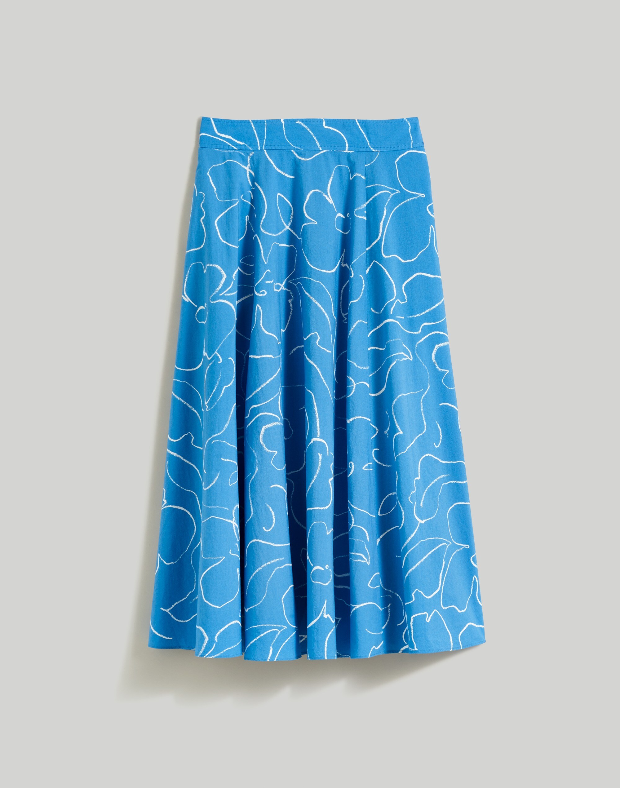 Plus Signature Poplin Skirt in Linear Bloom