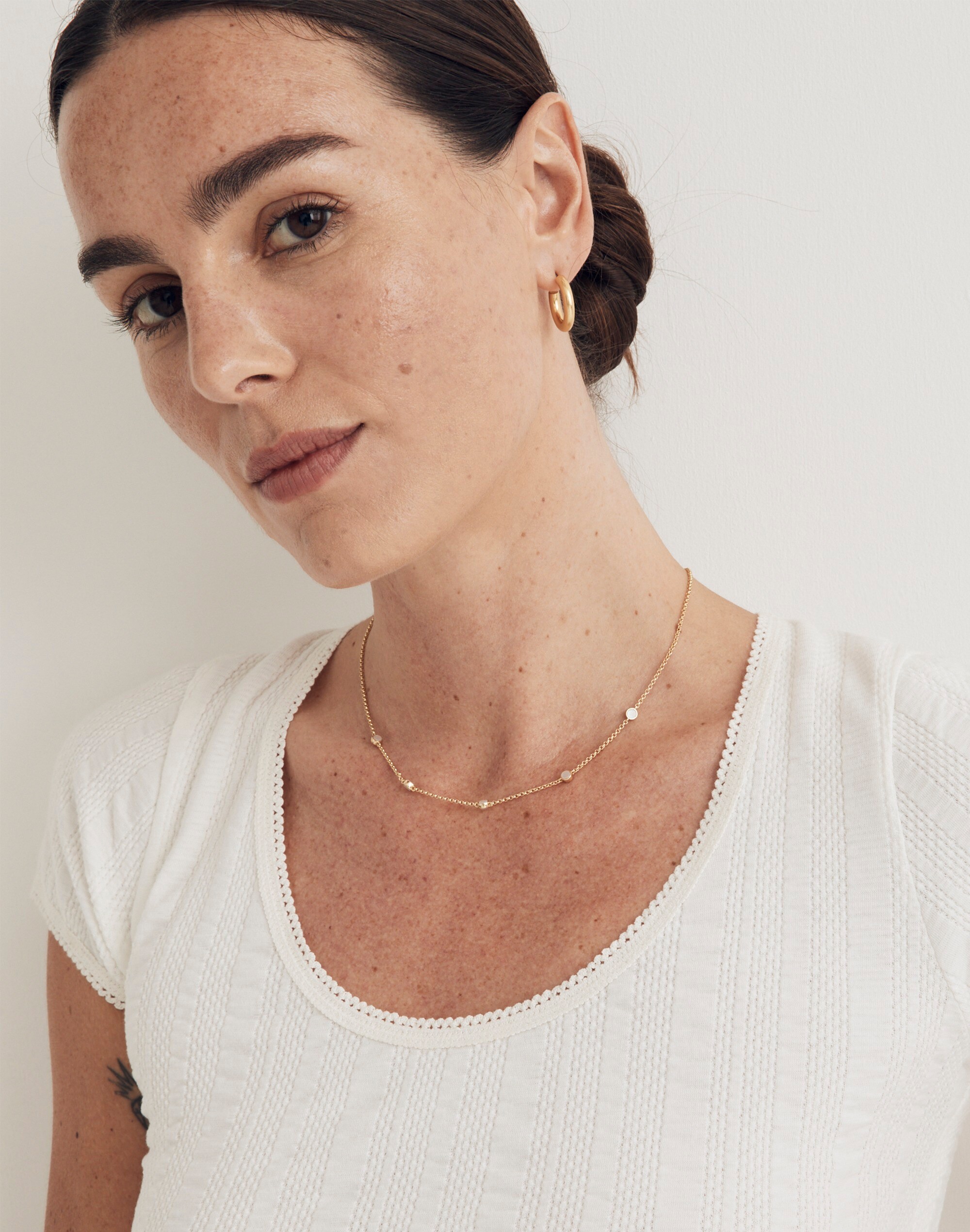 Mother of Pearl Station Necklace