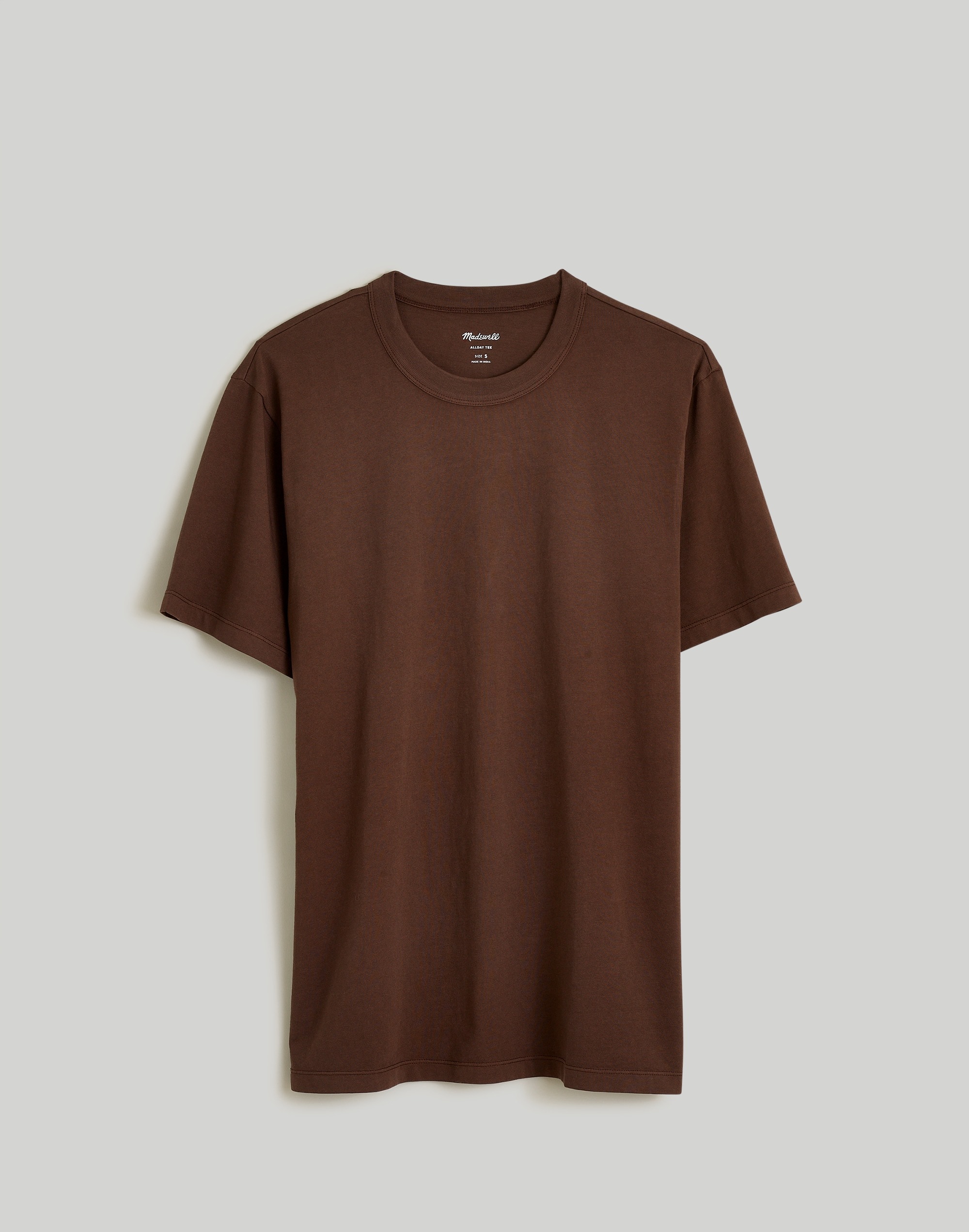 Mw Garment-dyed Allday Crewneck Tee In Roasted Chicory