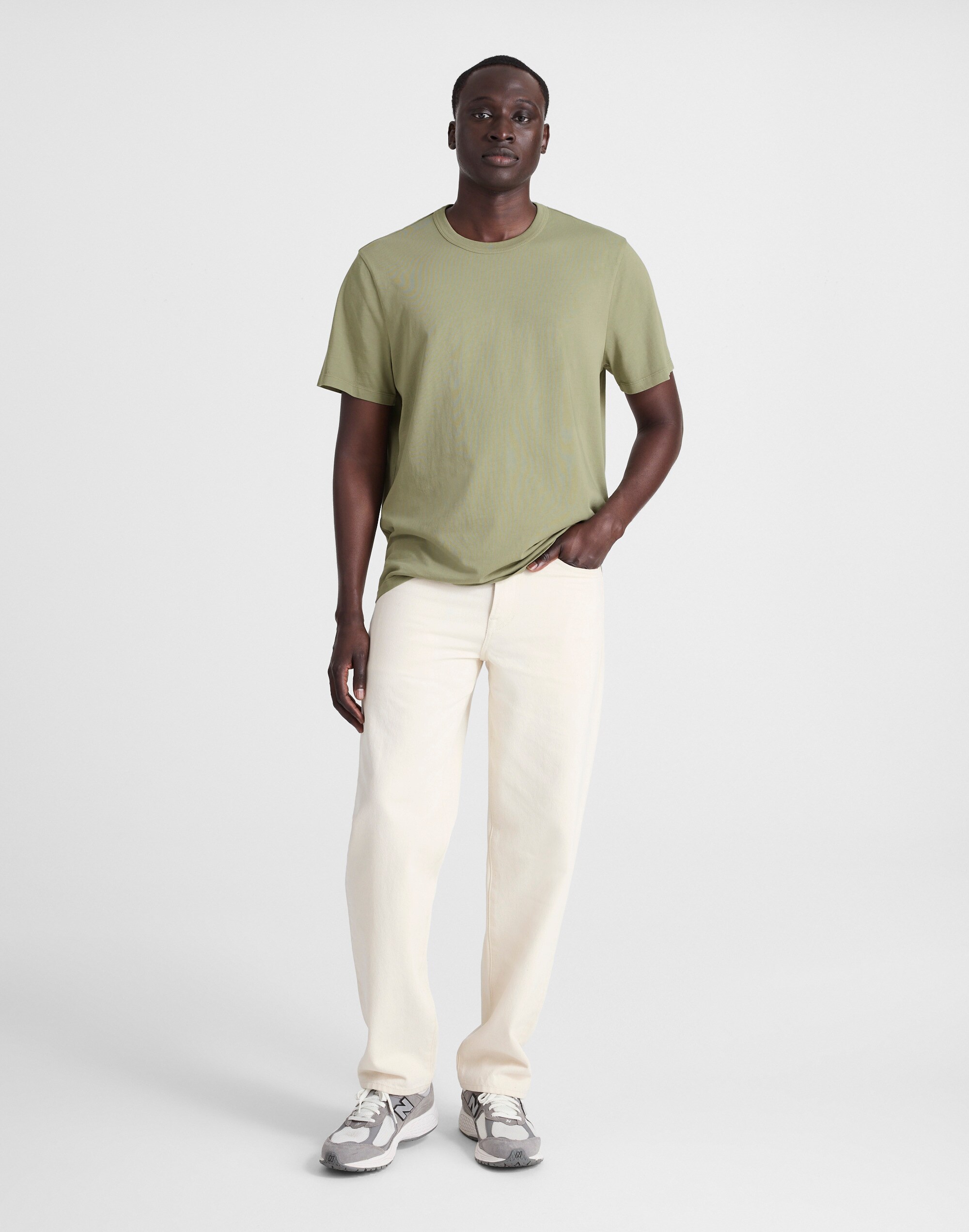 Garment-Dyed Allday Crewneck Tee in weathered sage image 2