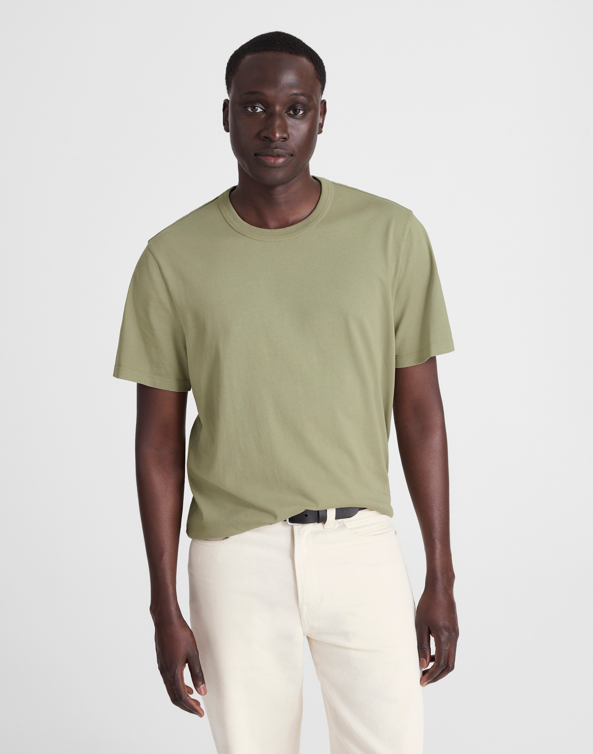 Garment-Dyed Allday Crewneck Tee in weathered sage image 1